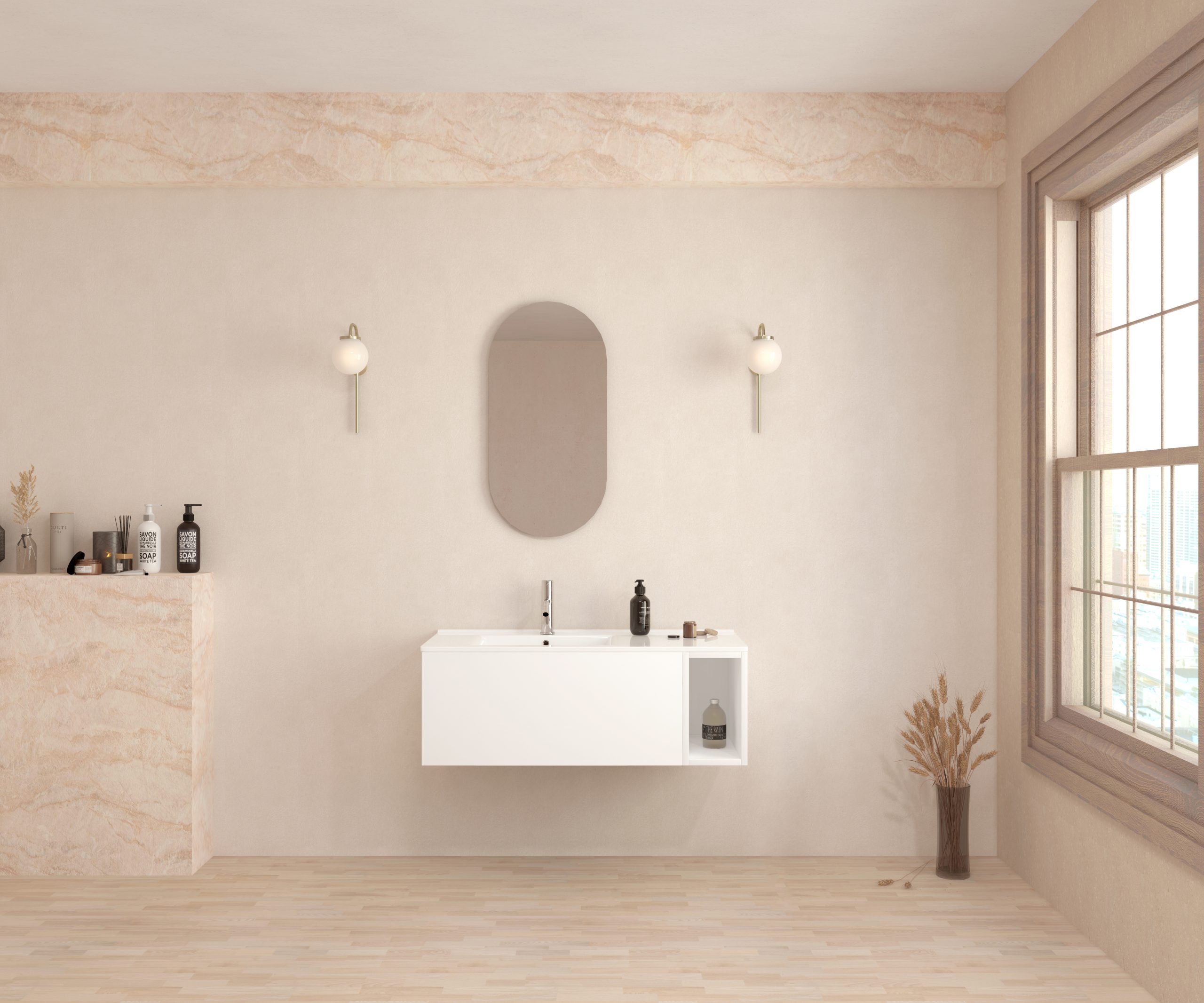 Pack DENEUVE + lavabo + capsule miroir