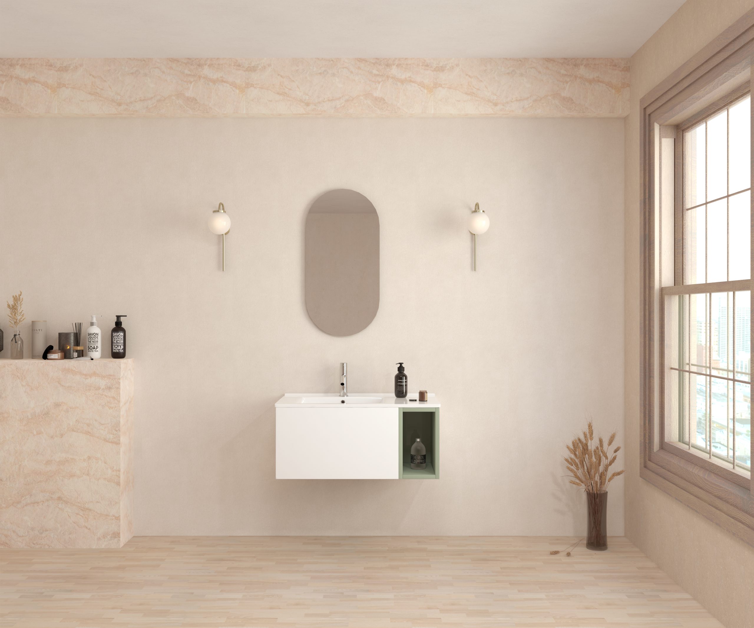 Pack DENEUVE + lavabo + capsule miroir
