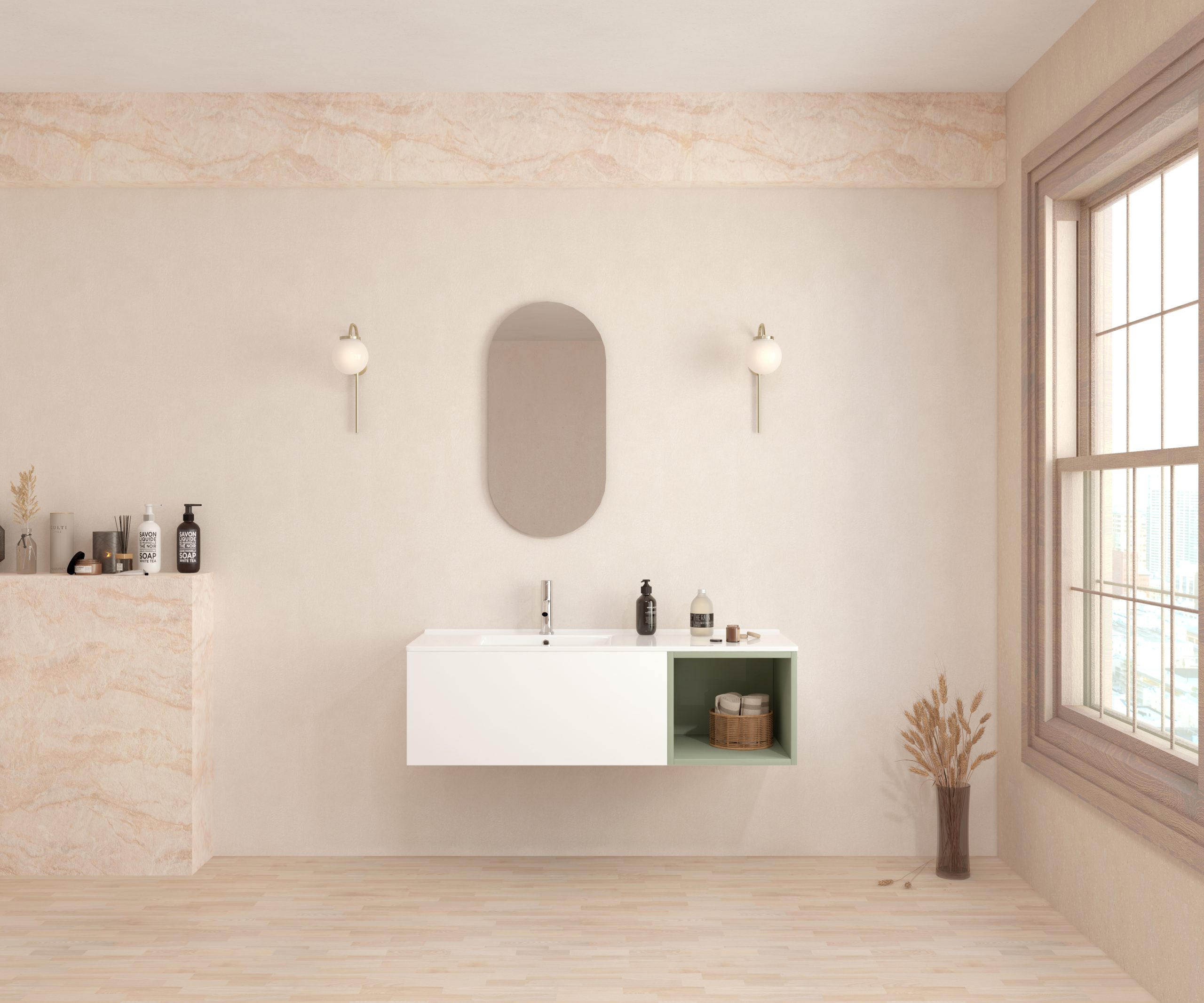 Pack DENEUVE + lavabo + capsule miroir