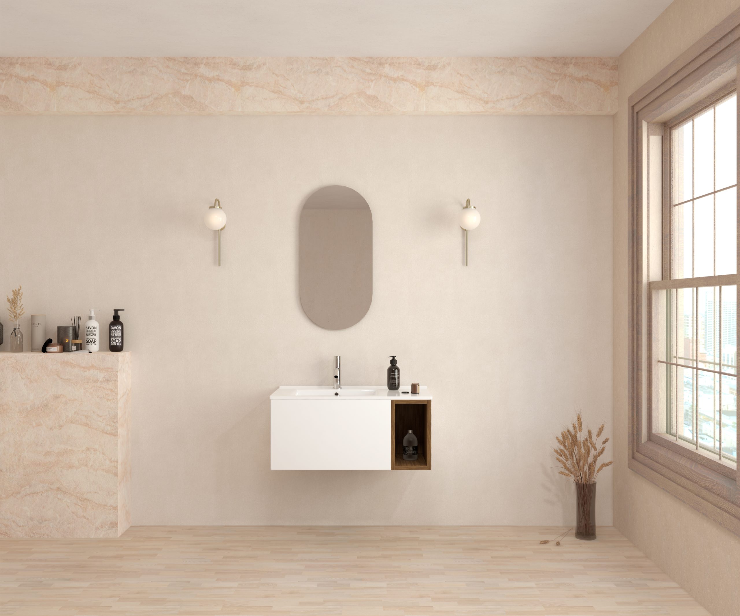 Pack DENEUVE + lavabo + capsule miroir