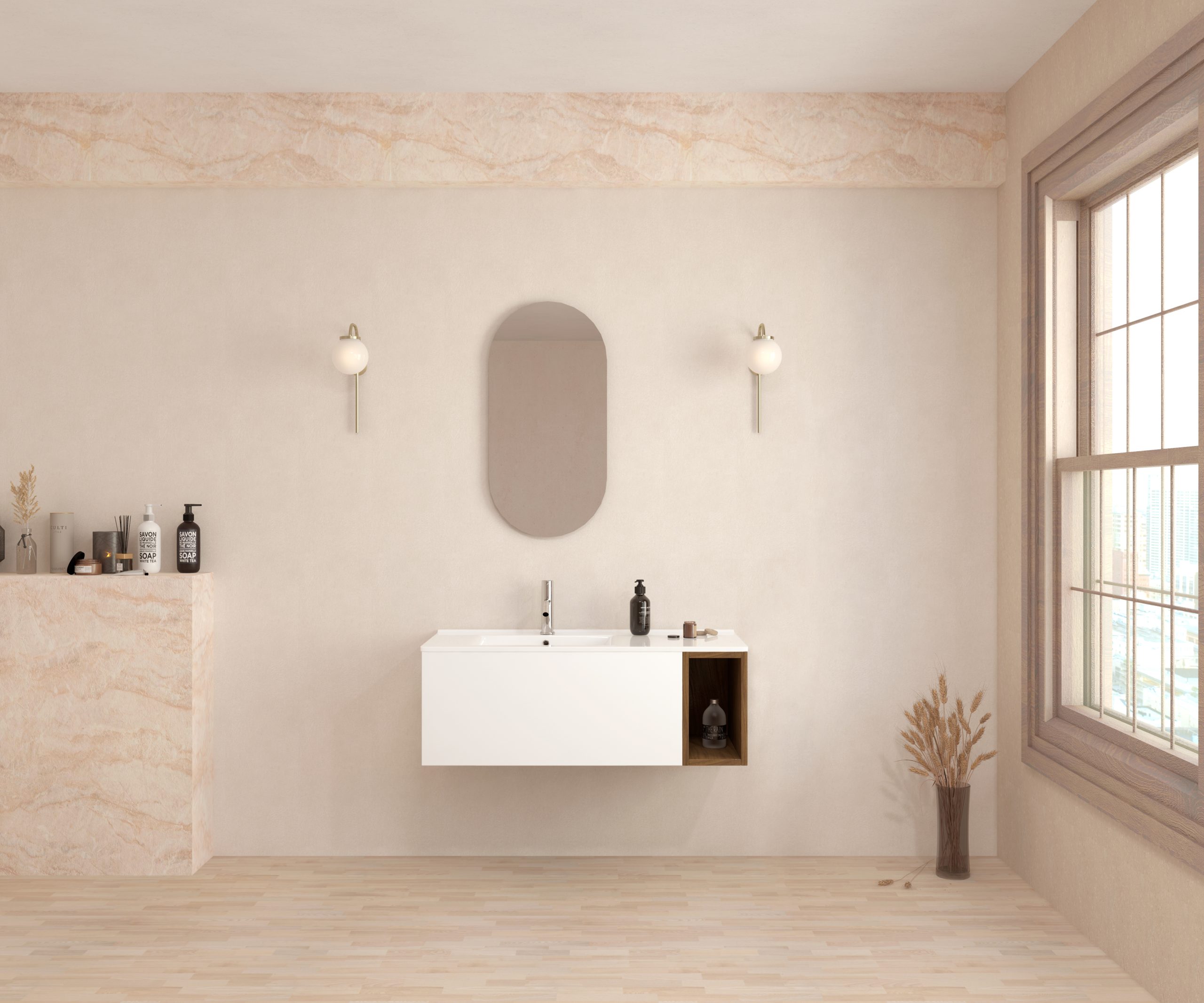 Pack DENEUVE + lavabo + capsule miroir