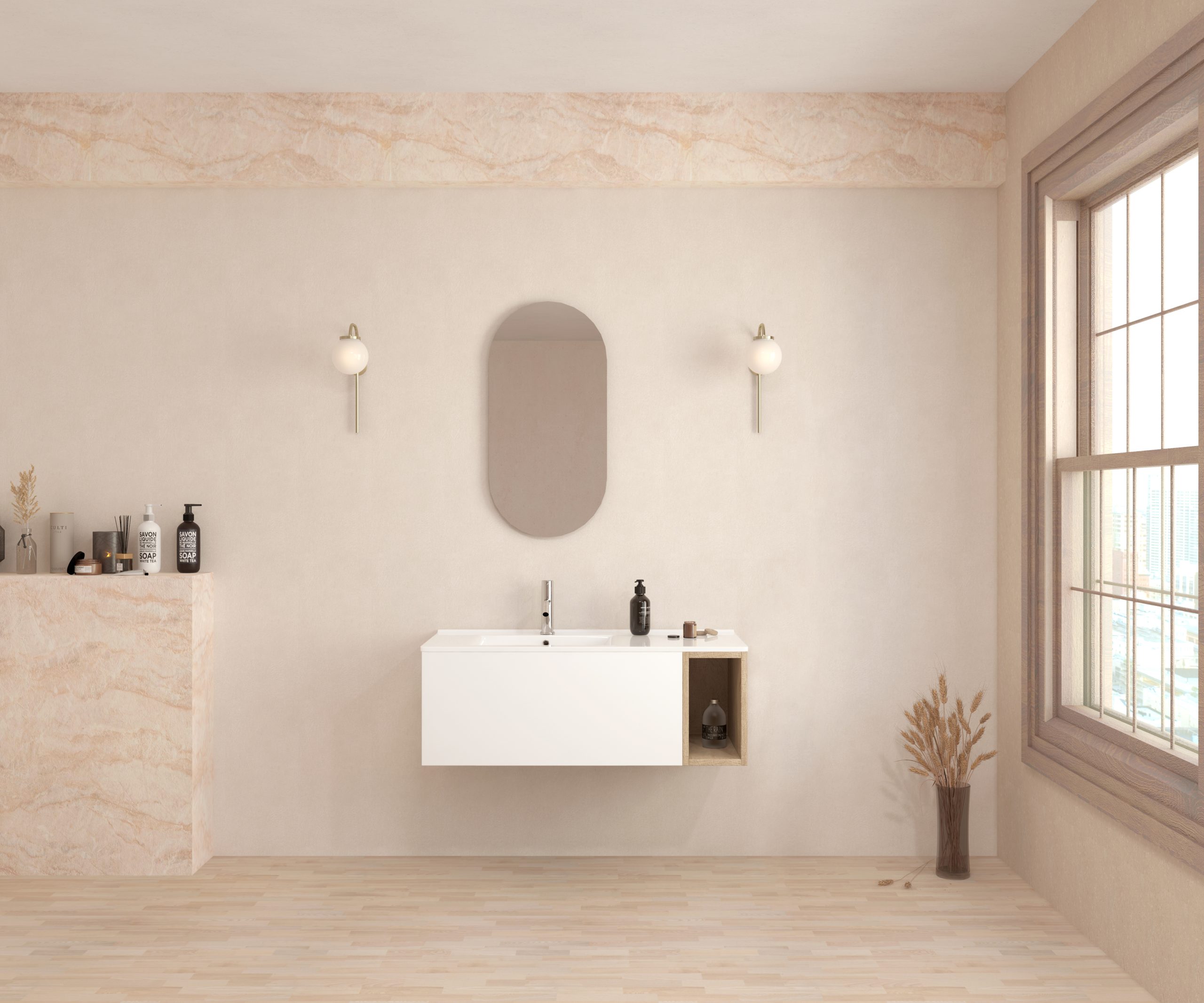 Pack DENEUVE + lavabo + capsule miroir