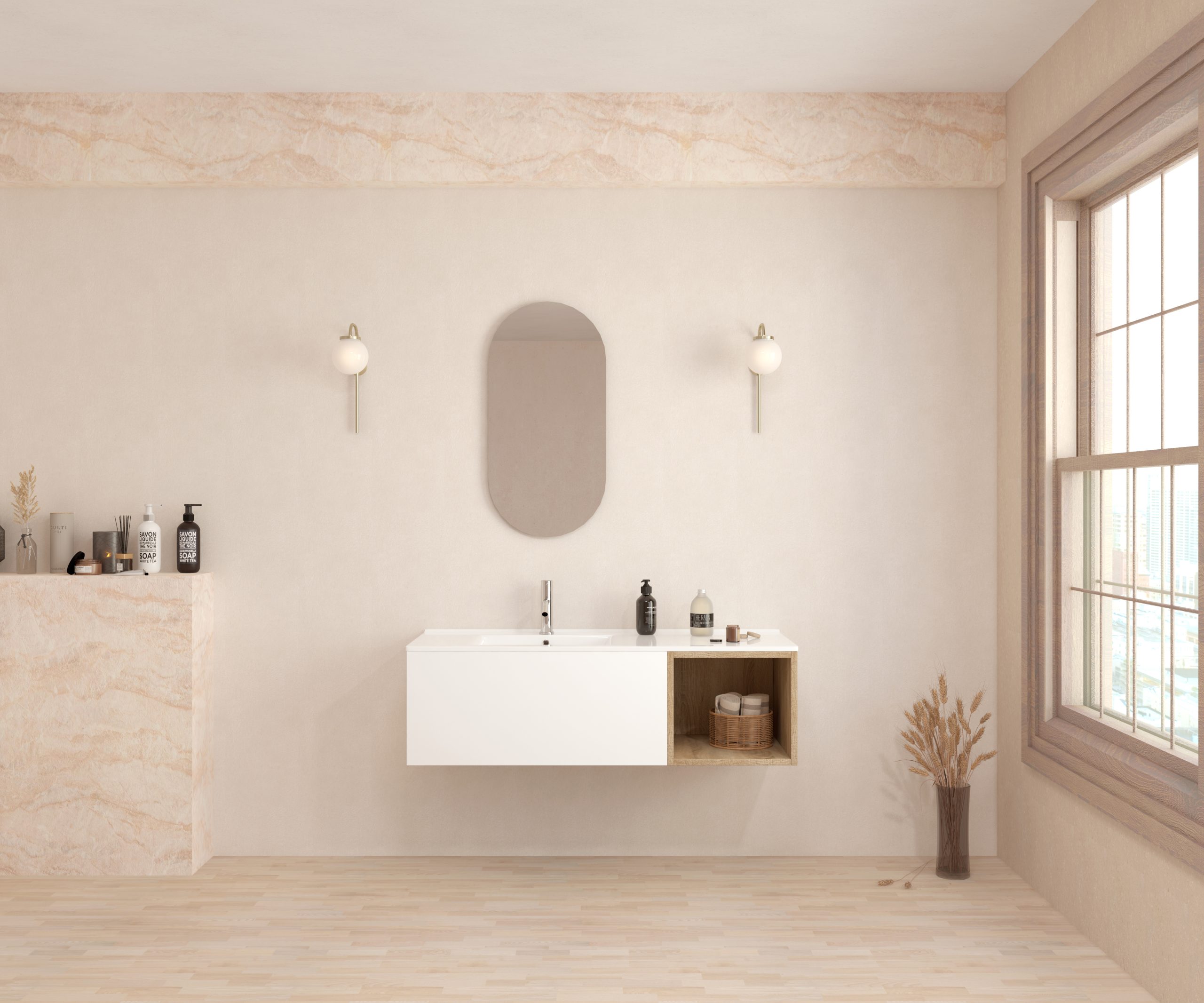 Pack DENEUVE + lavabo + capsule miroir