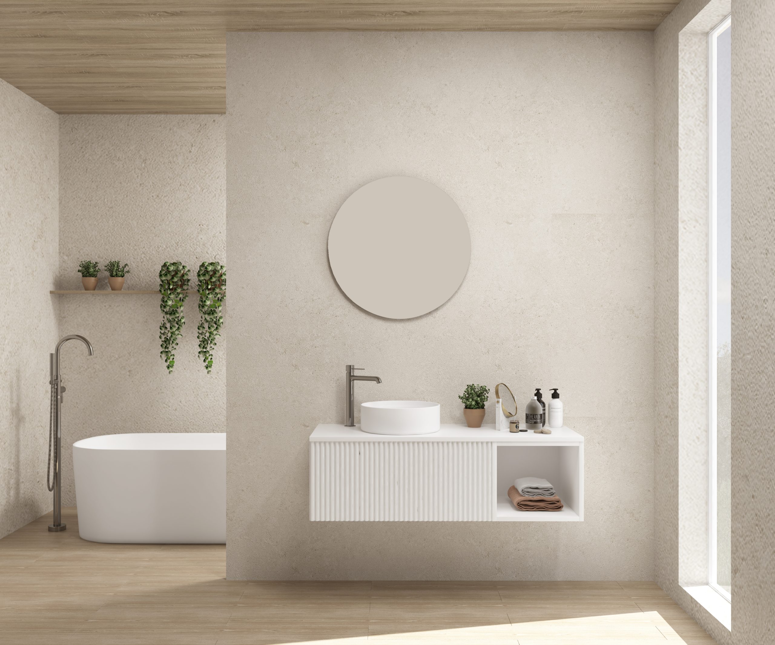 Pack FLAUBERT + lavabo + miroir rond