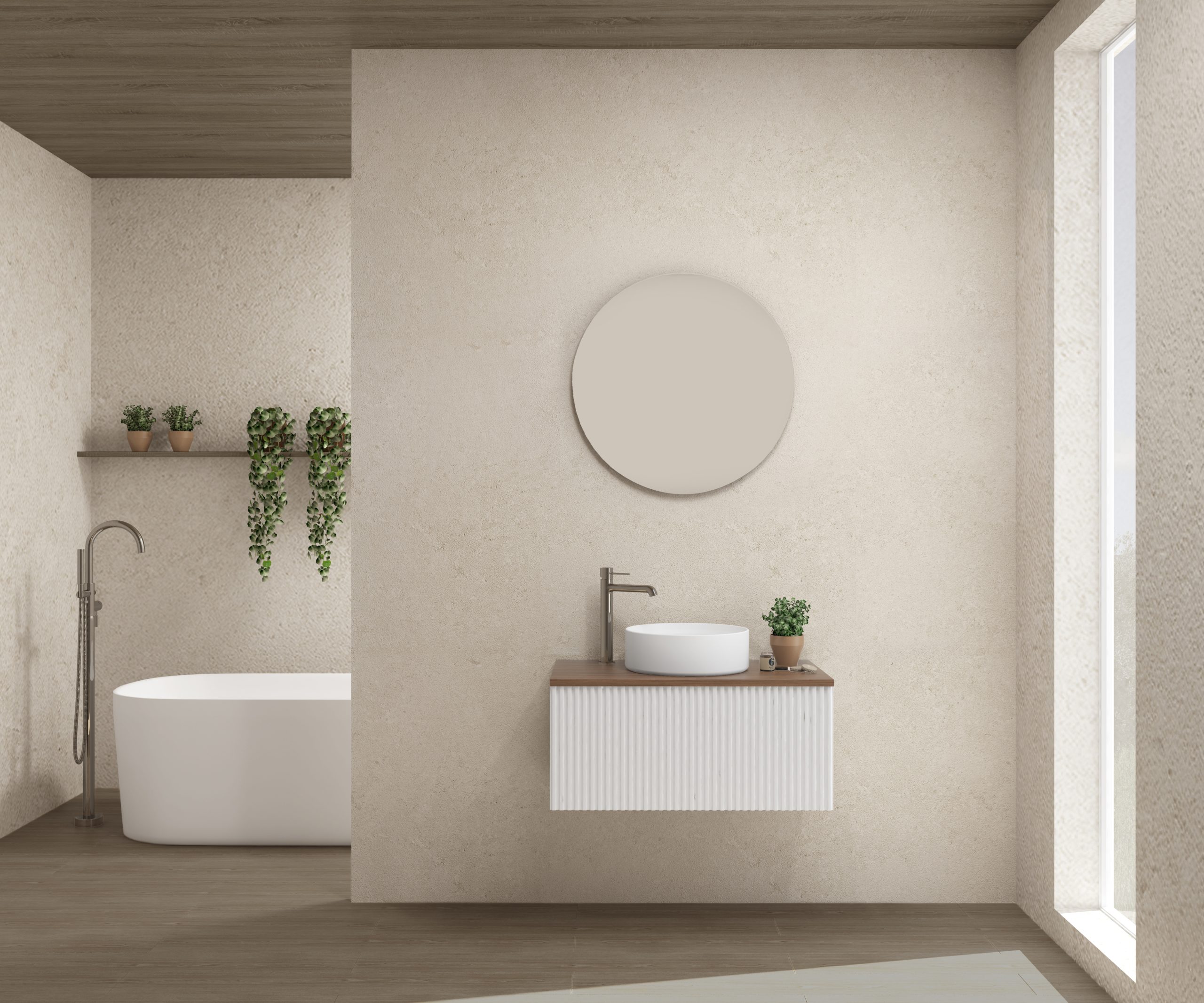 Pack FLAUBERT + lavabo + miroir rond