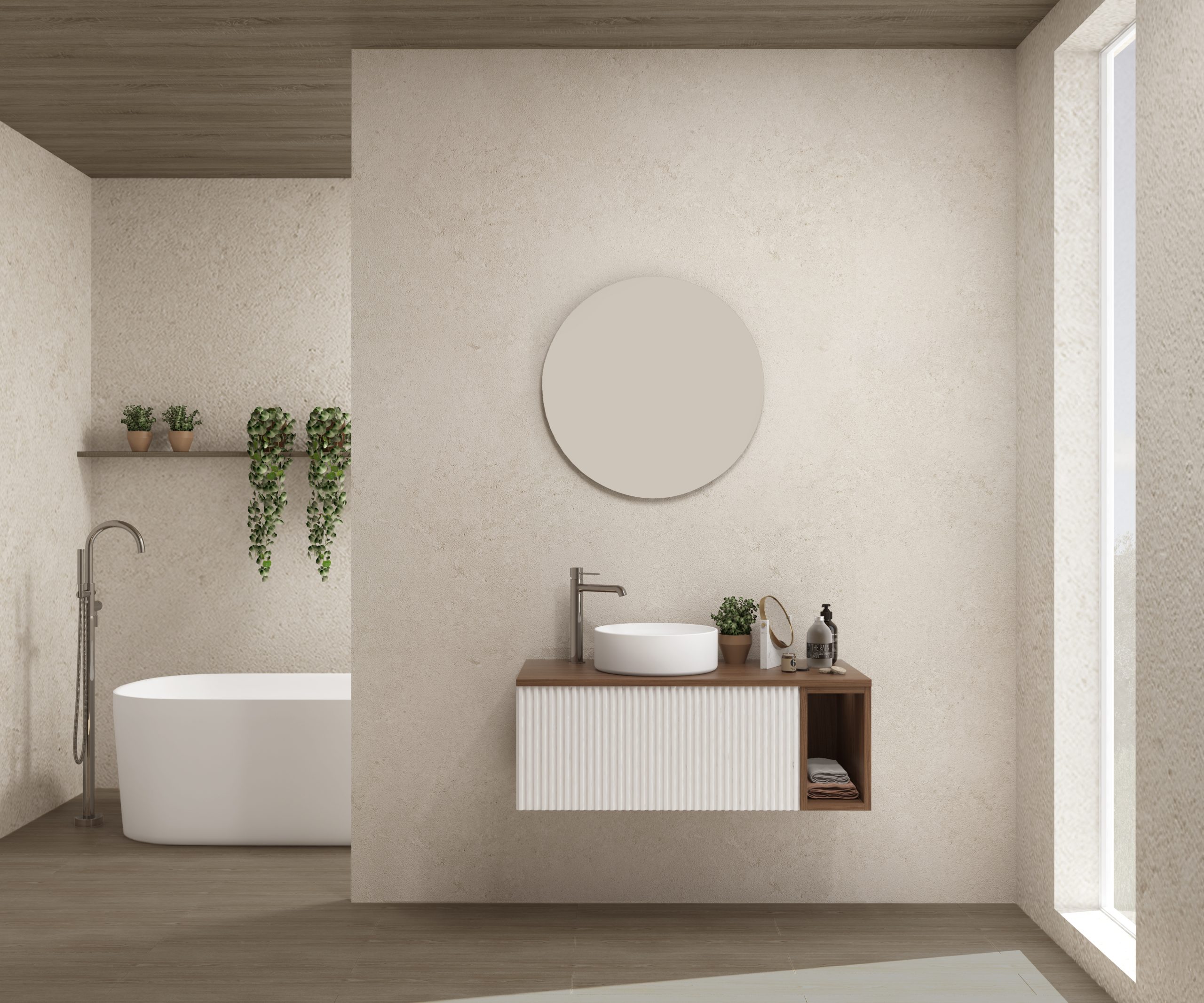 Pack FLAUBERT + lavabo + miroir rond