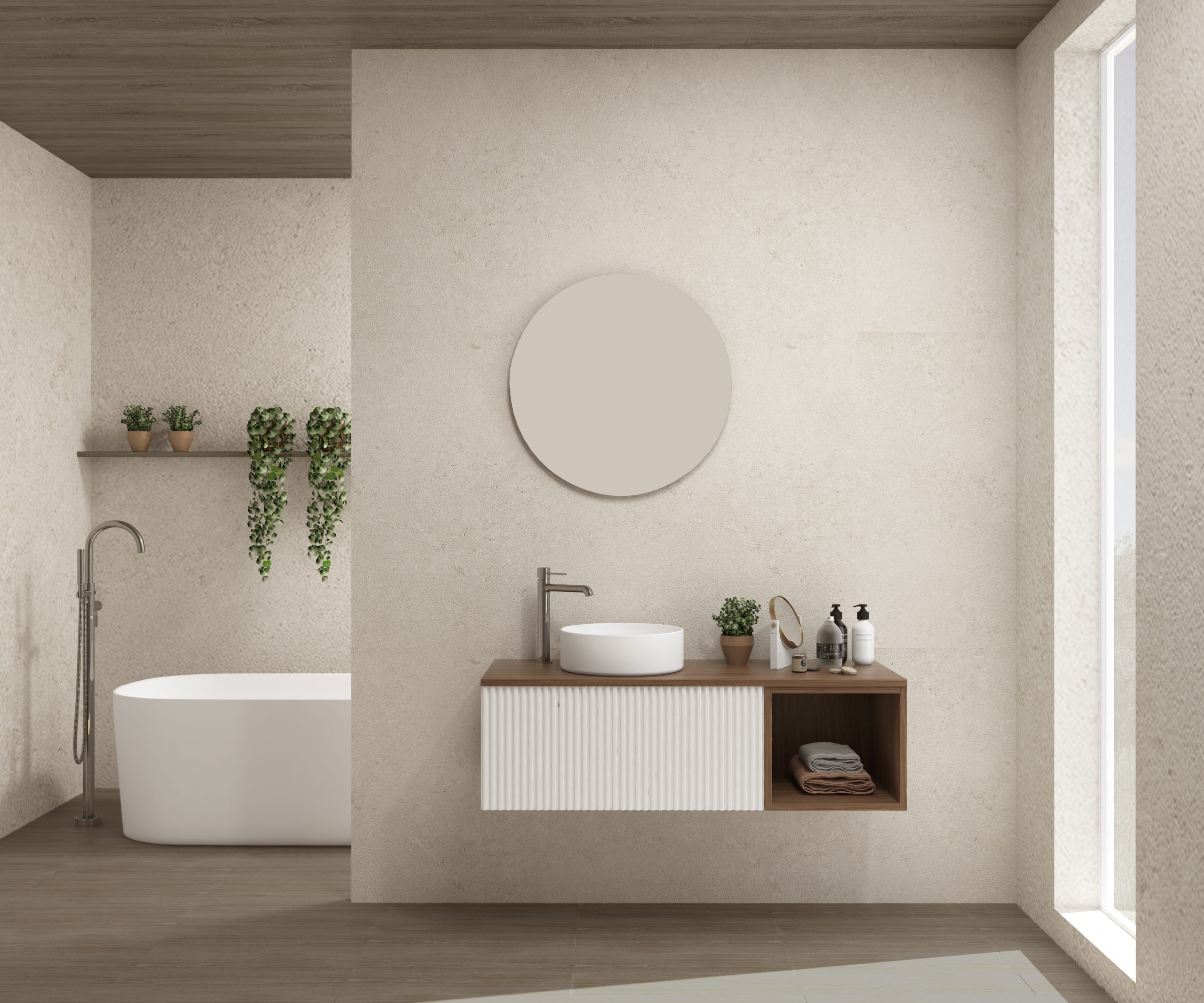 Pack FLAUBERT + lavabo + miroir rond