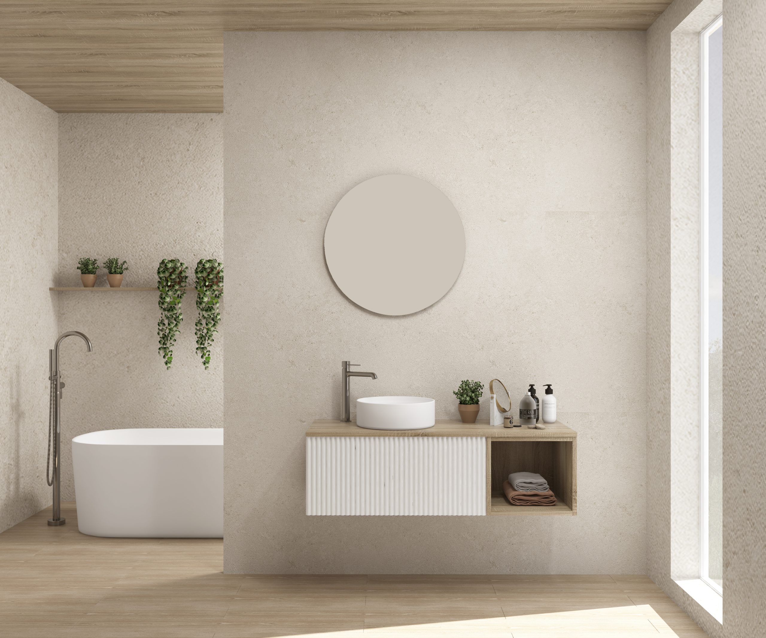 Pack FLAUBERT + lavabo + miroir rond