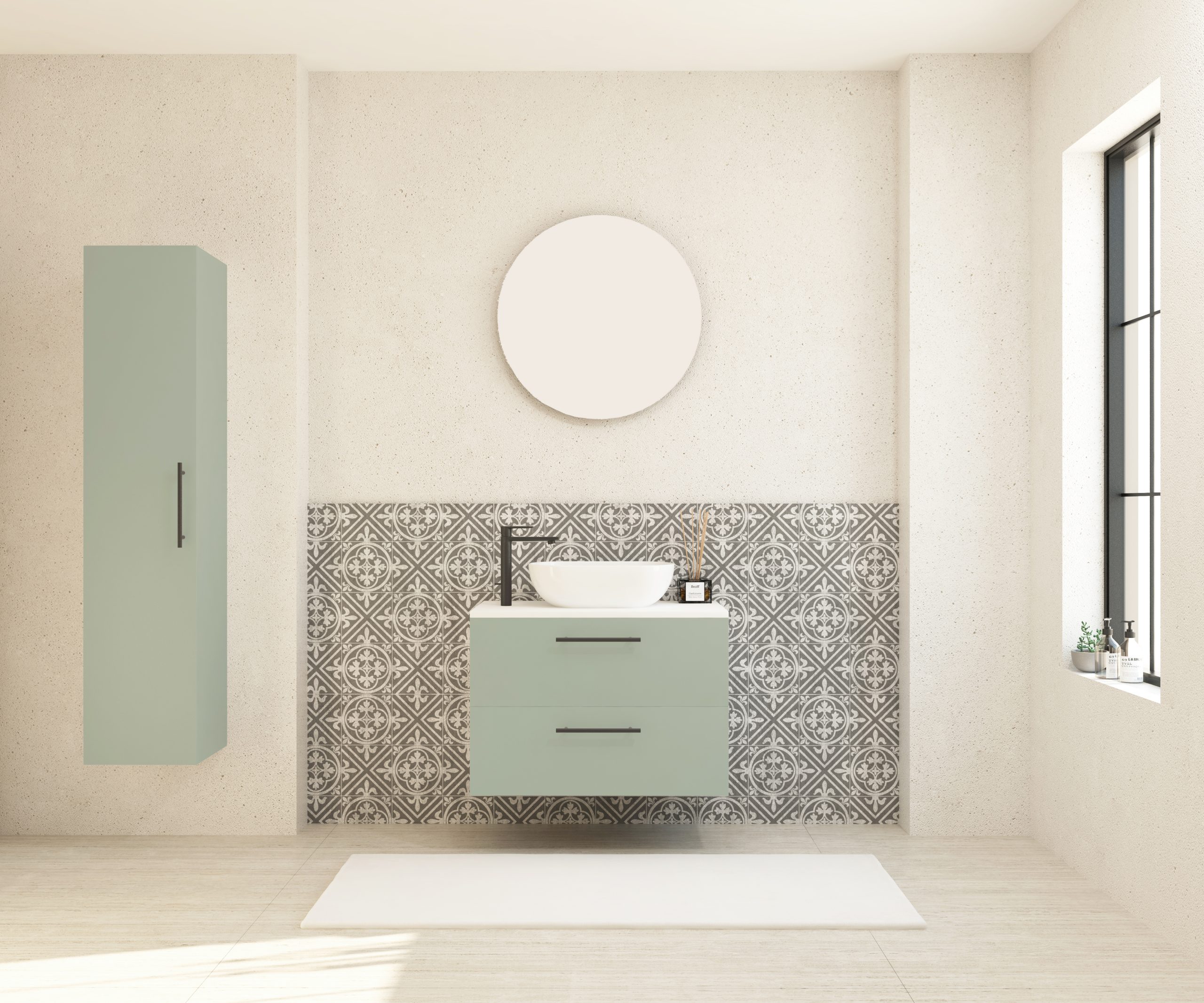 Pack GAUVIN + lavabo + miroir rond