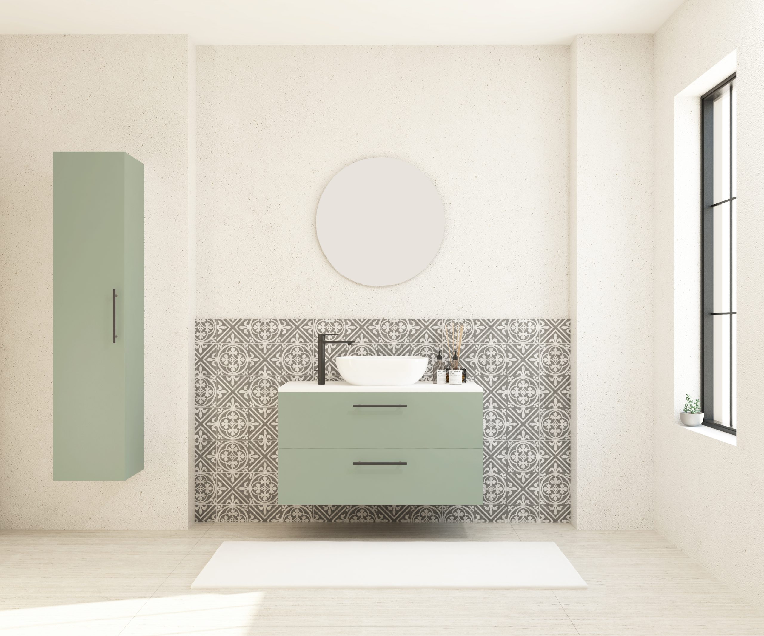 Pack GAUVIN + lavabo + miroir rond