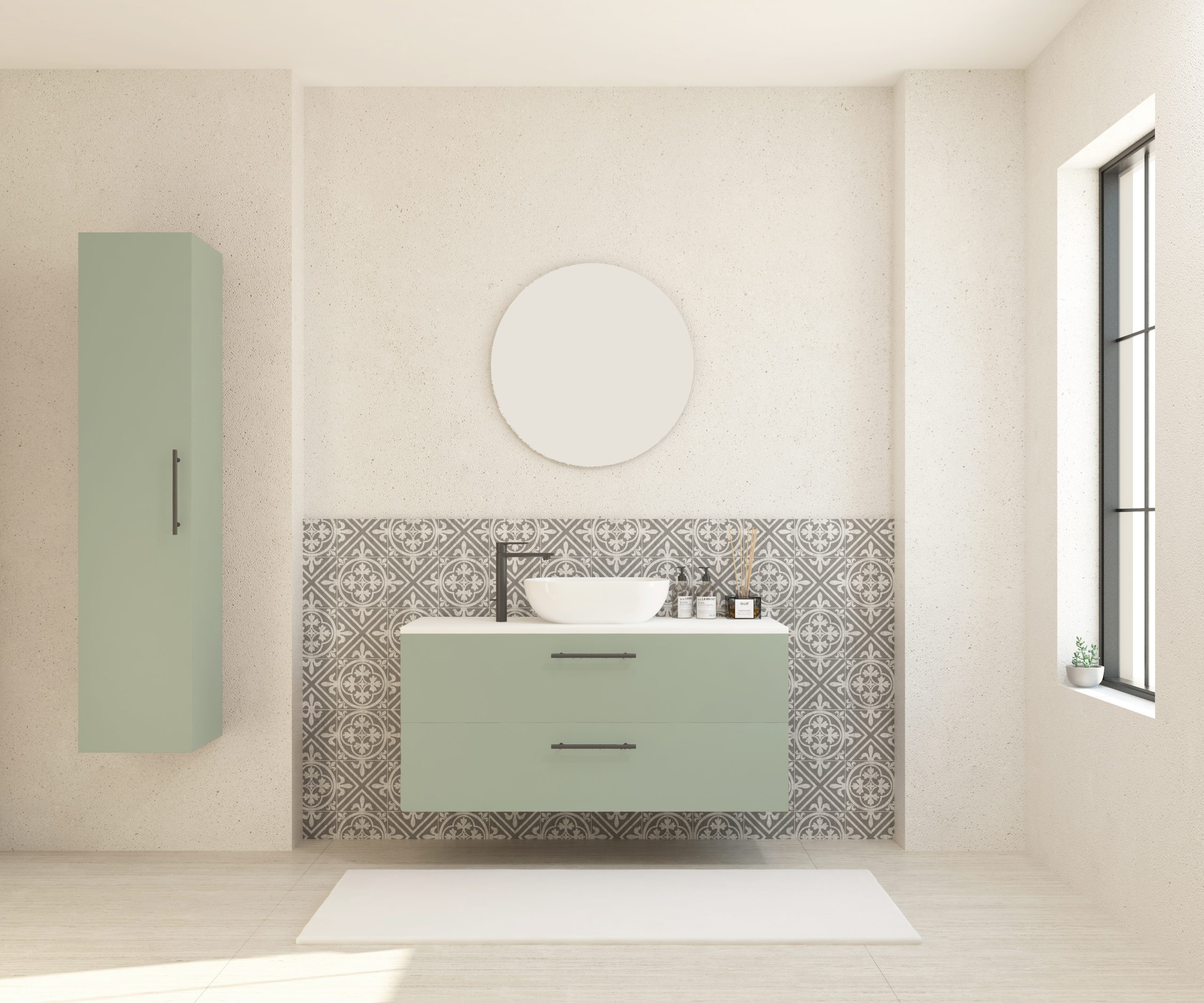 Pack GAUVIN + lavabo + miroir rond