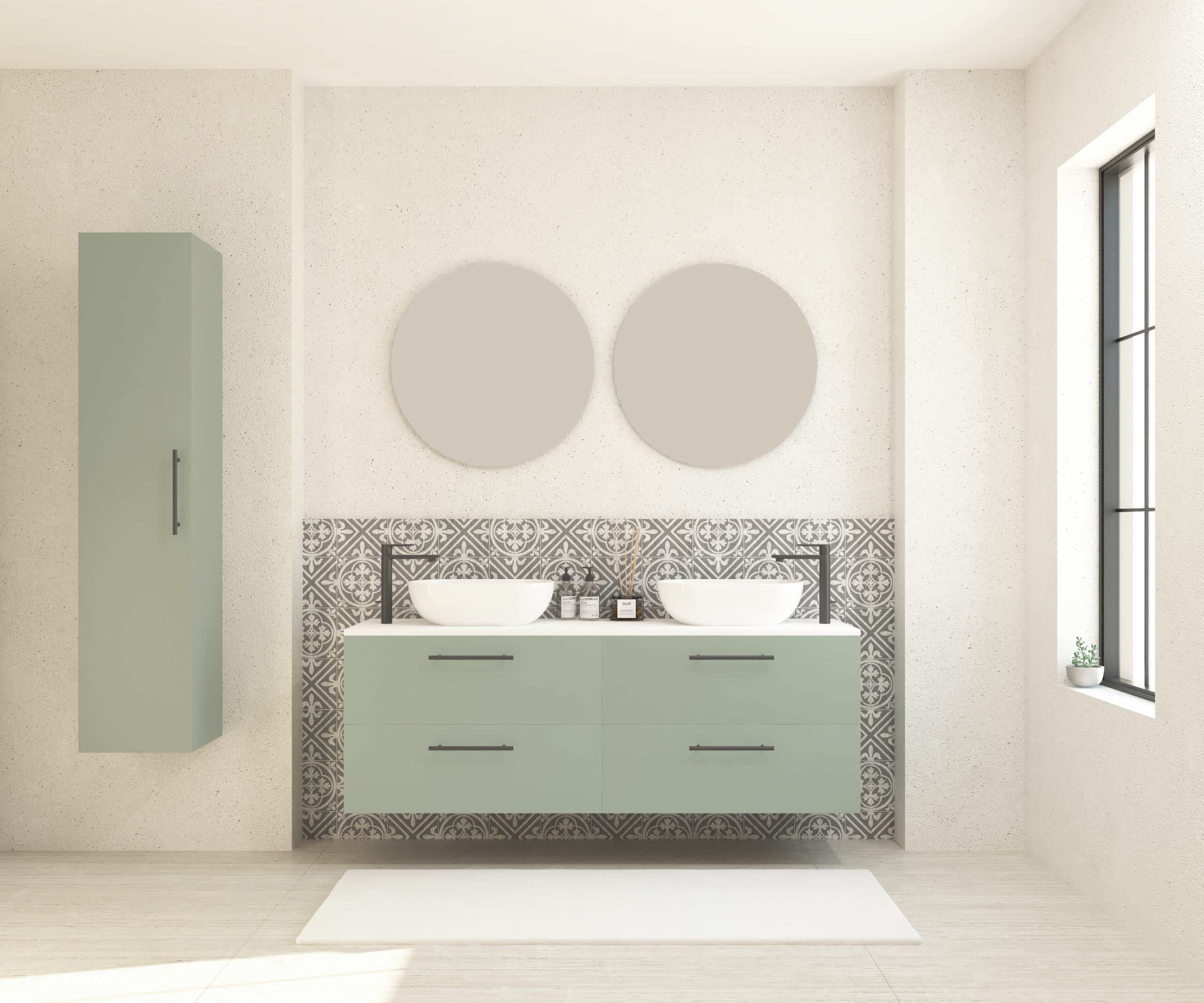 Pack GAUVIN + lavabo + miroir rond