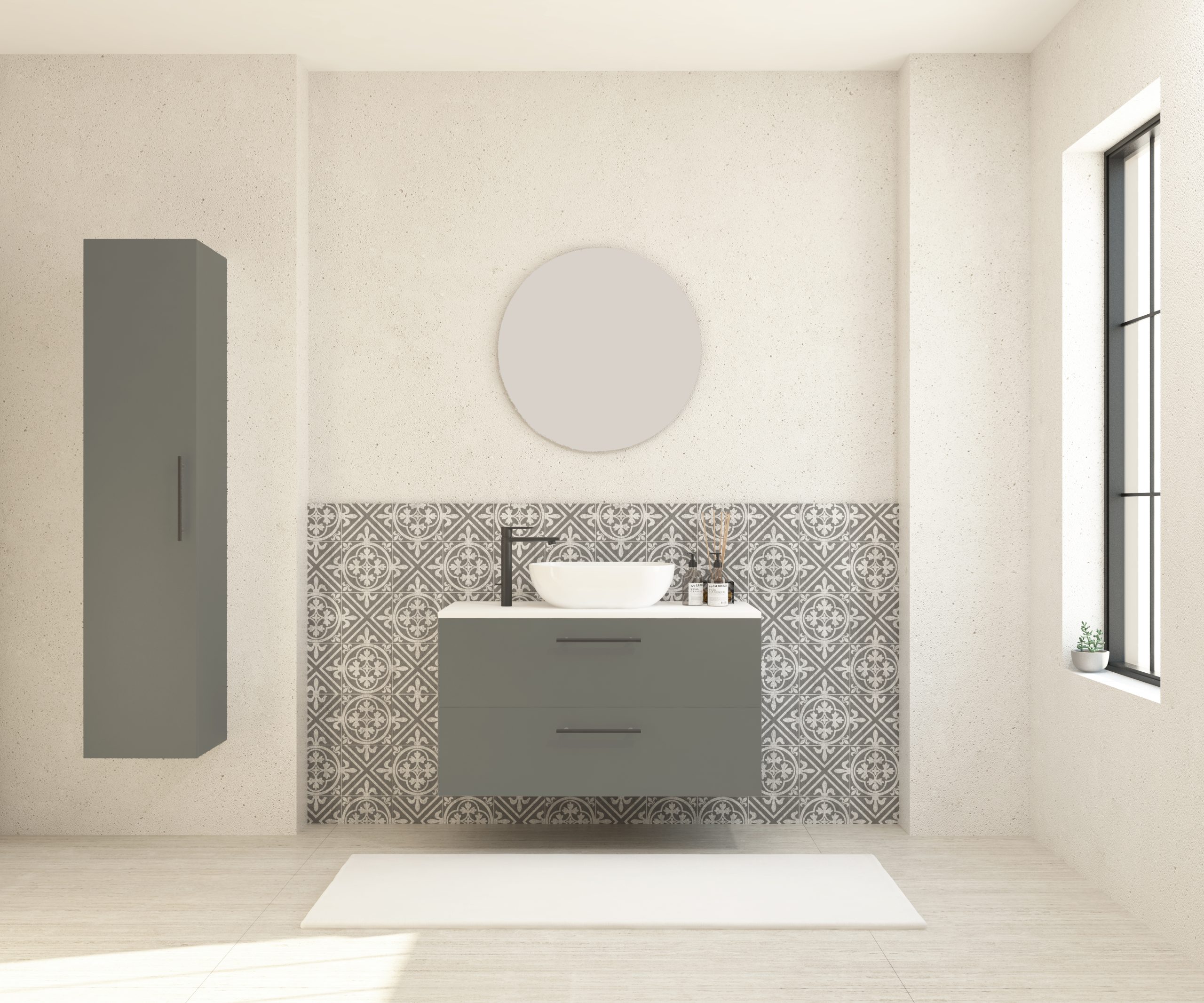 Pack GAUVIN + lavabo + miroir rond