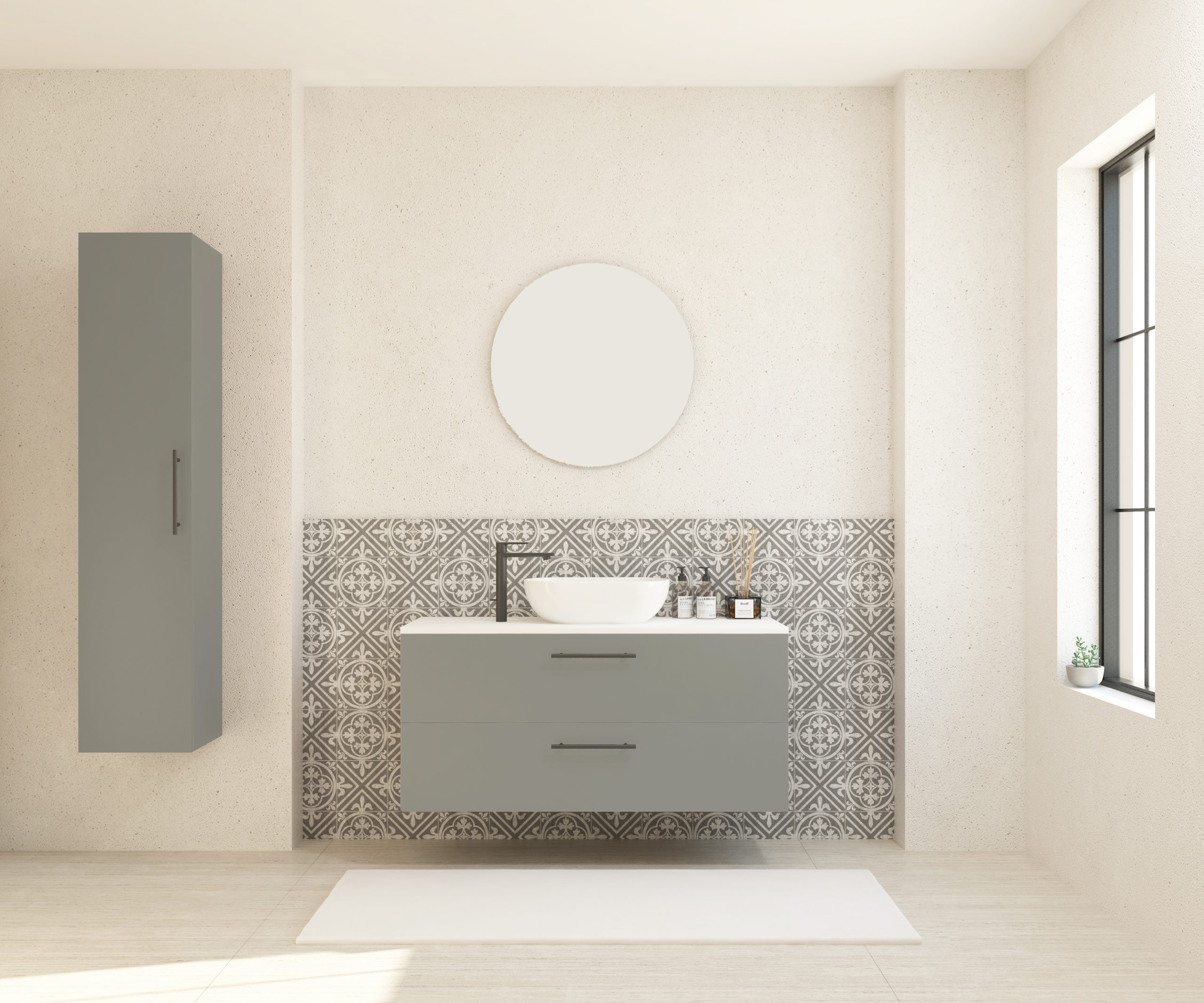 Pack GAUVIN + lavabo + miroir rond