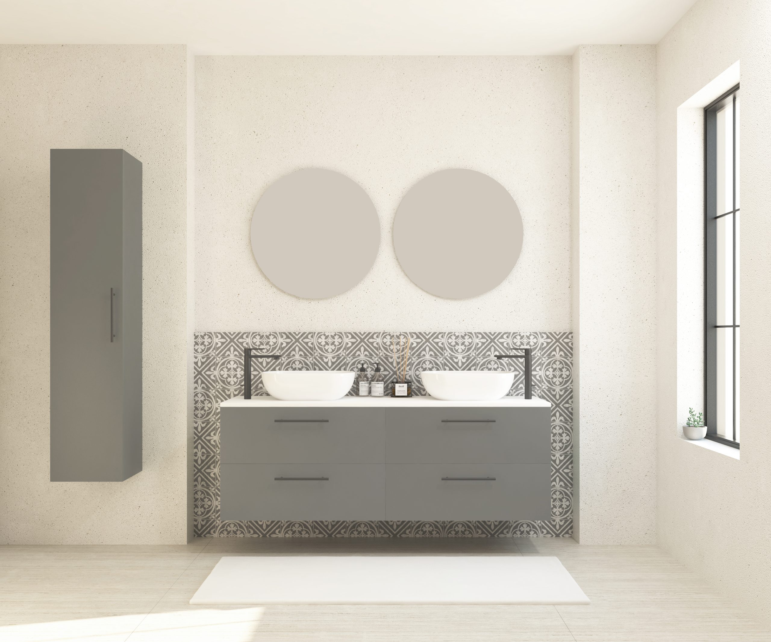 Pack GAUVIN + lavabo + miroir rond