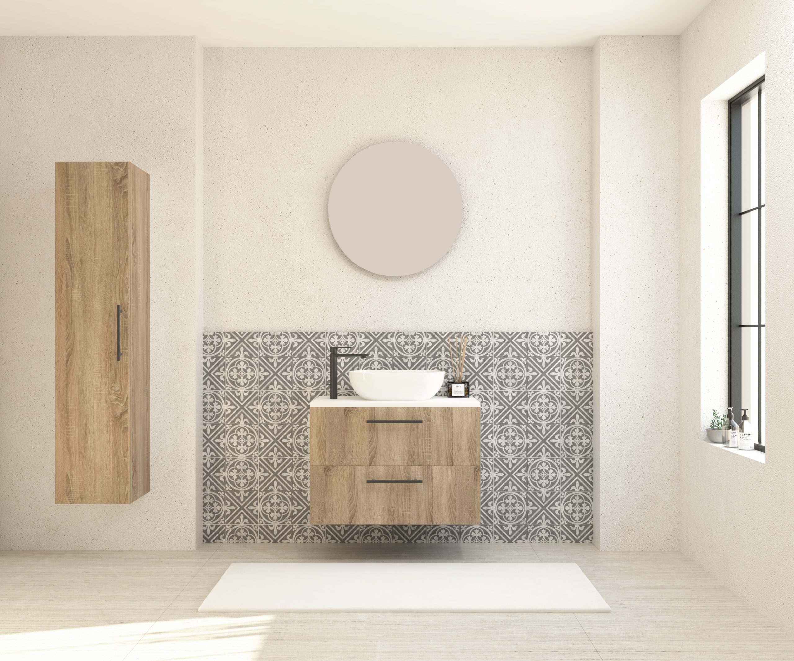 Pack GAUVIN + lavabo + miroir rond