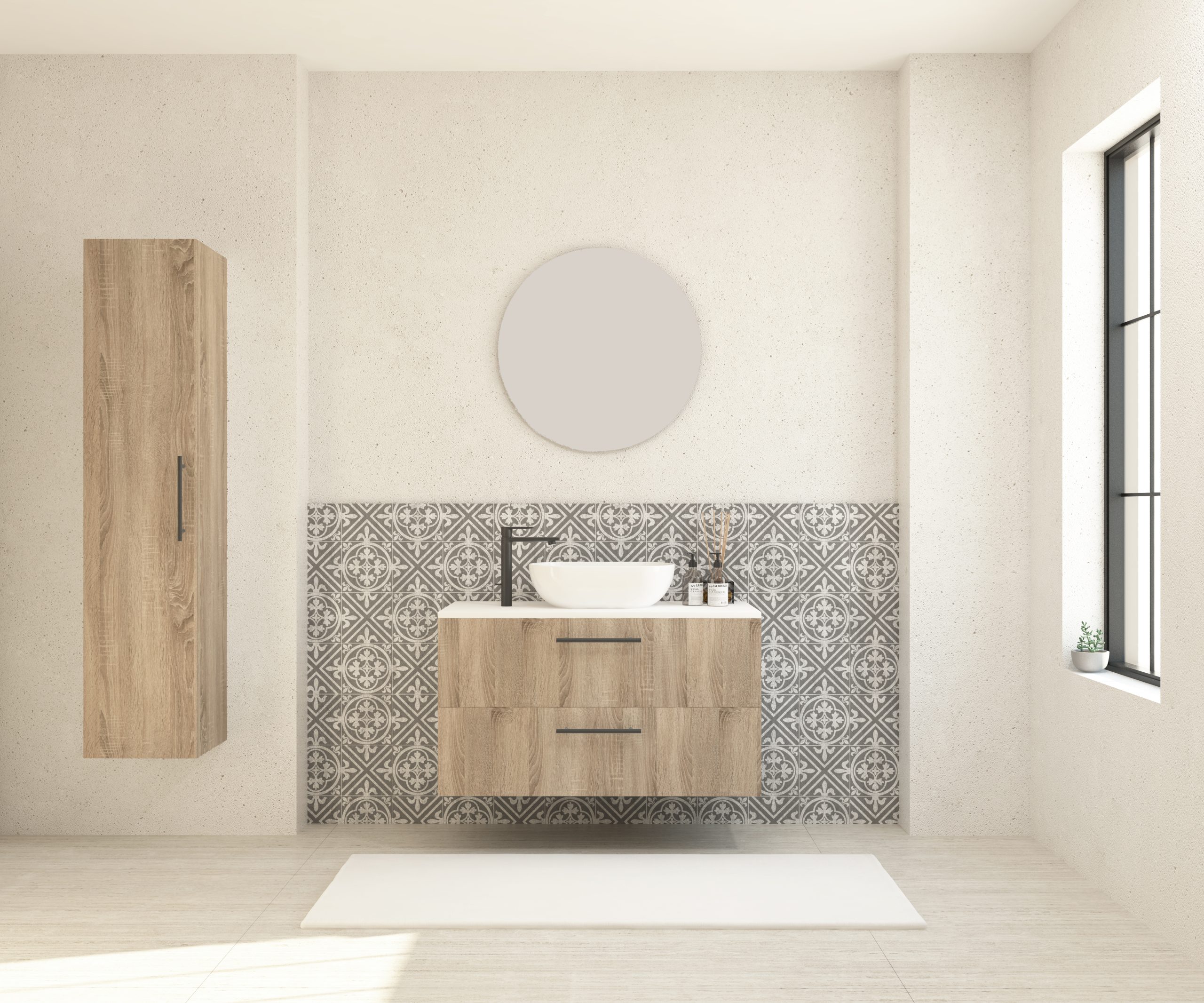 Pack GAUVIN + lavabo + miroir rond