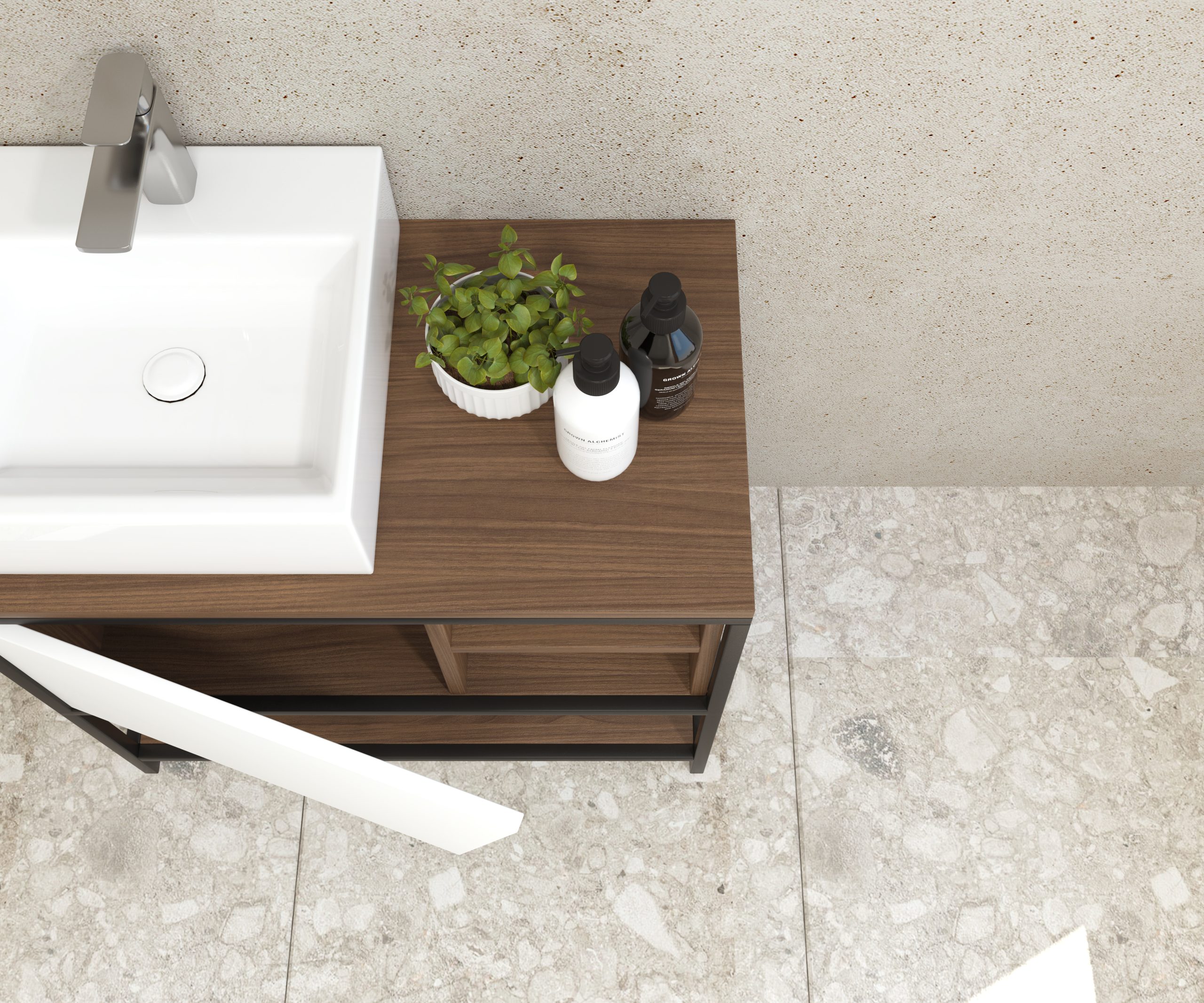 Pack Iron Rennes avec lavabo et miroir LED