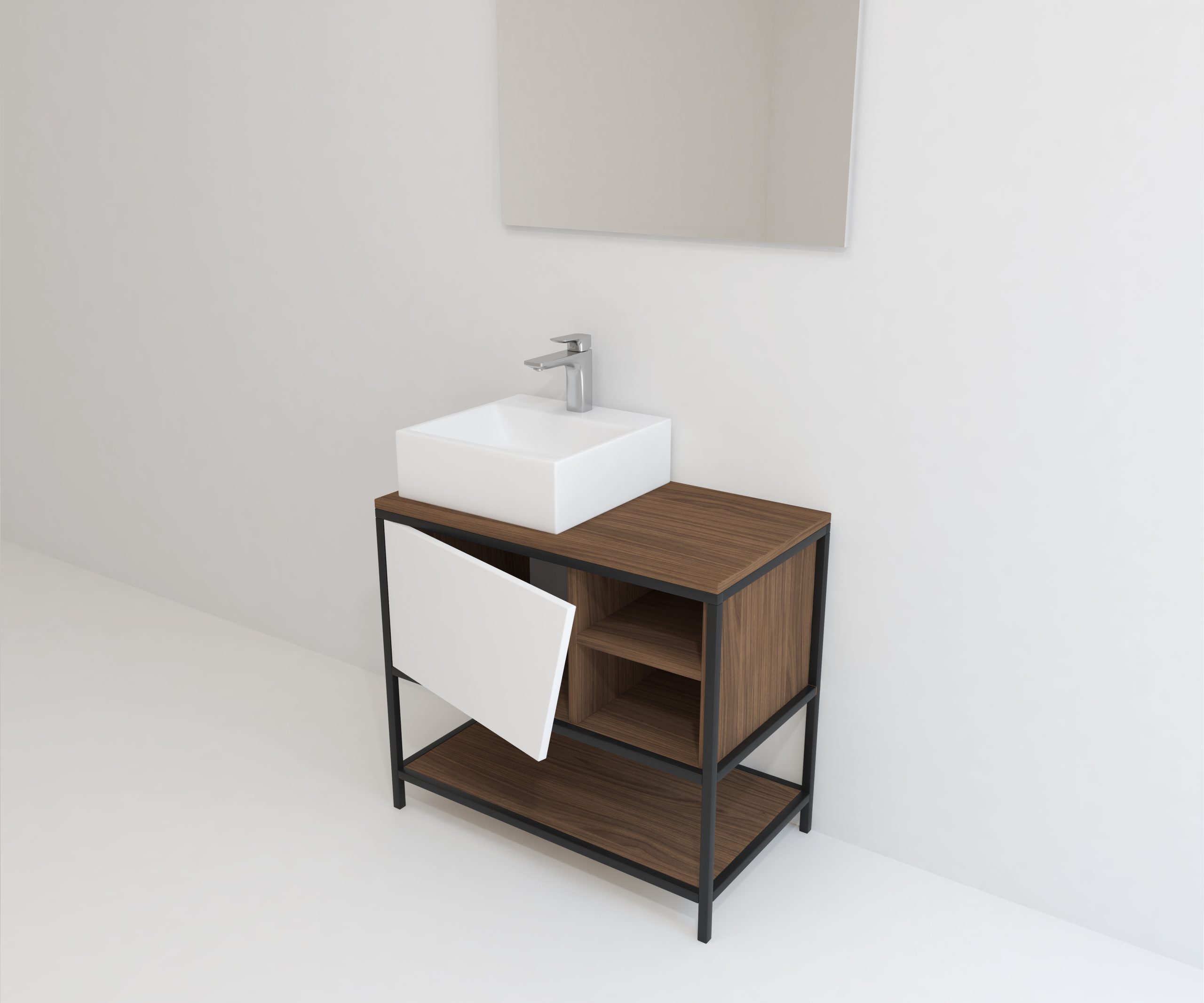 Pack Iron Rennes avec lavabo et miroir LED