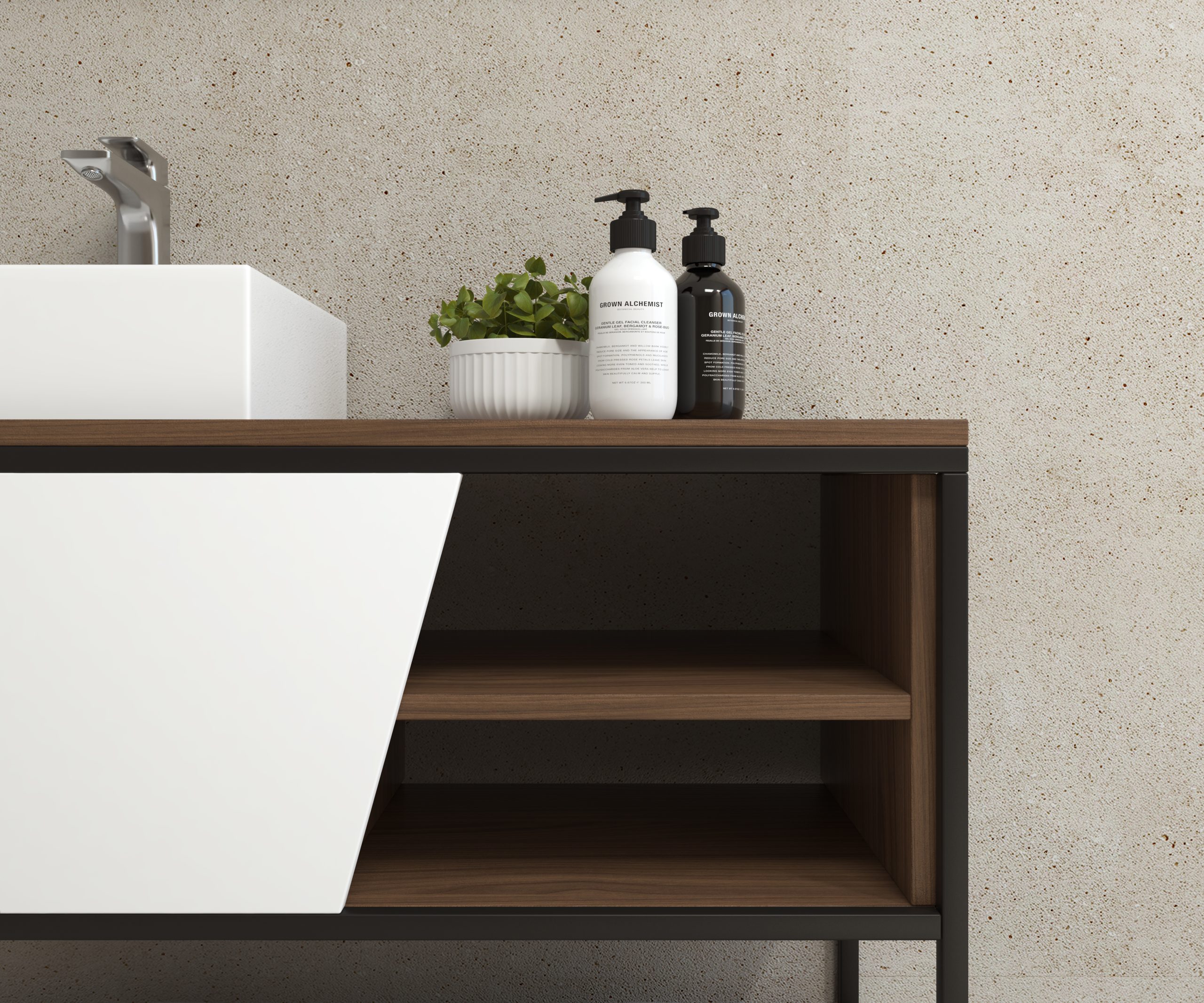 Pack Iron Rennes avec lavabo et miroir LED