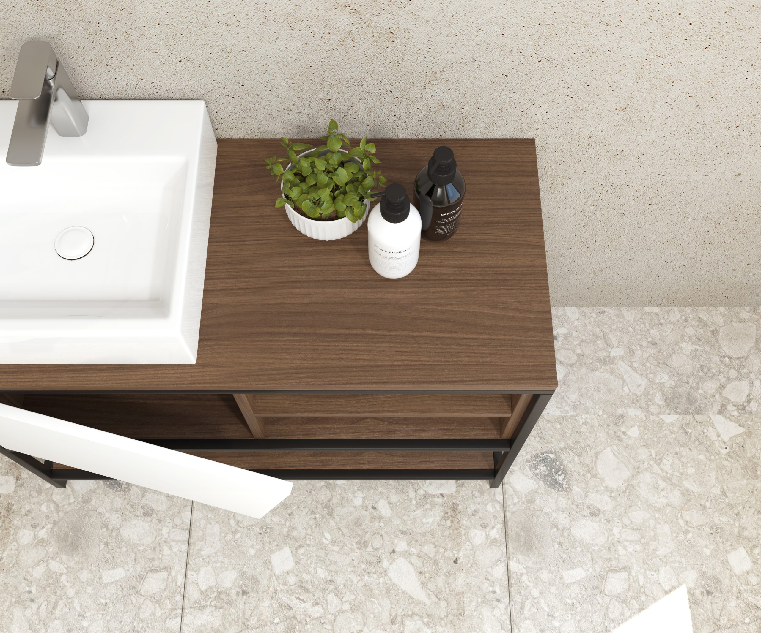 Pack Iron Rennes avec lavabo et miroir LED