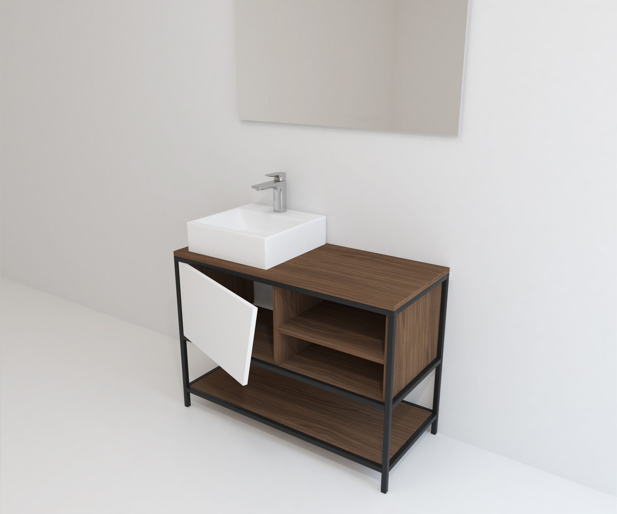 Pack Iron Rennes avec lavabo et miroir LED