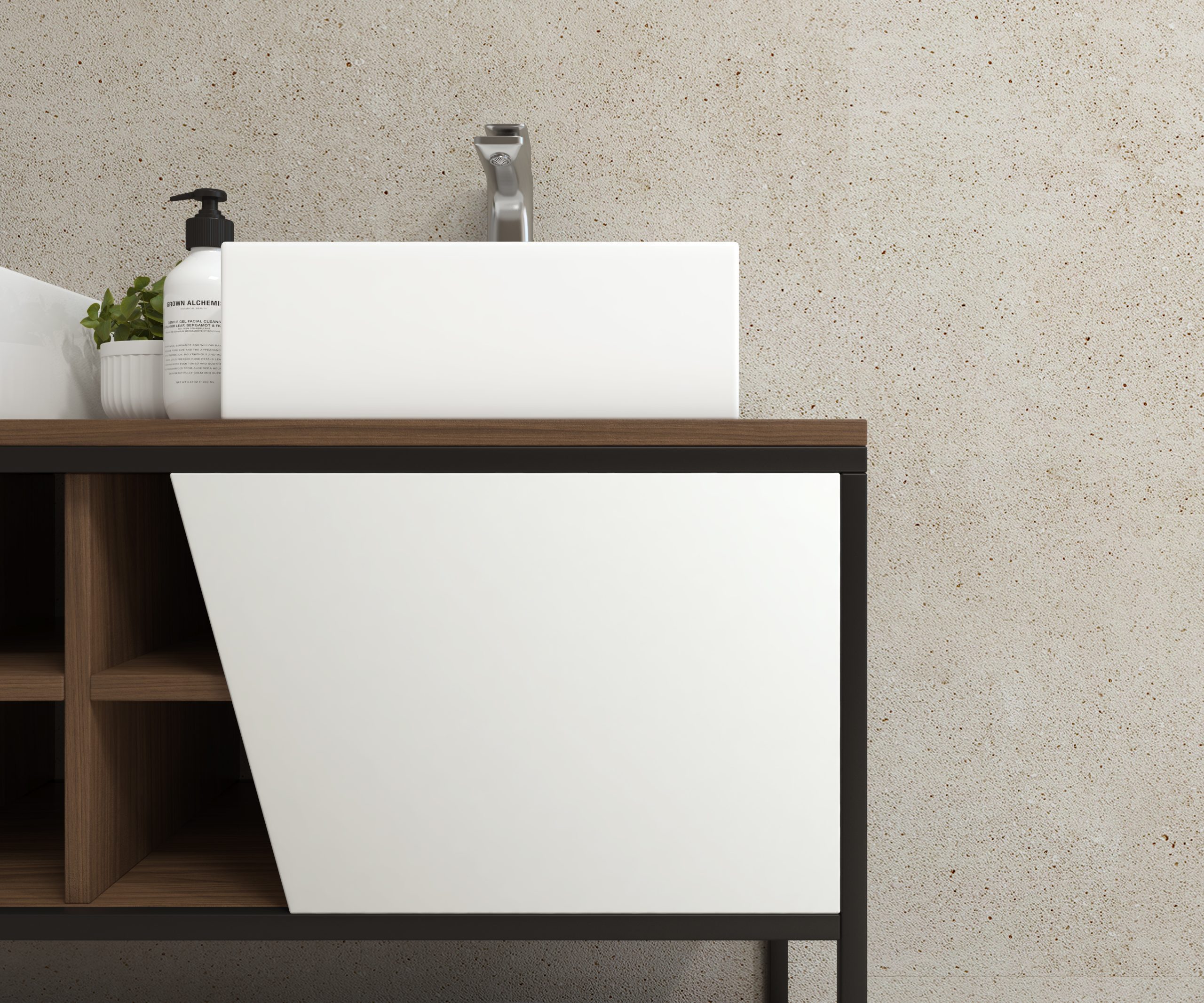 Pack Iron Rennes avec lavabo et miroir LED