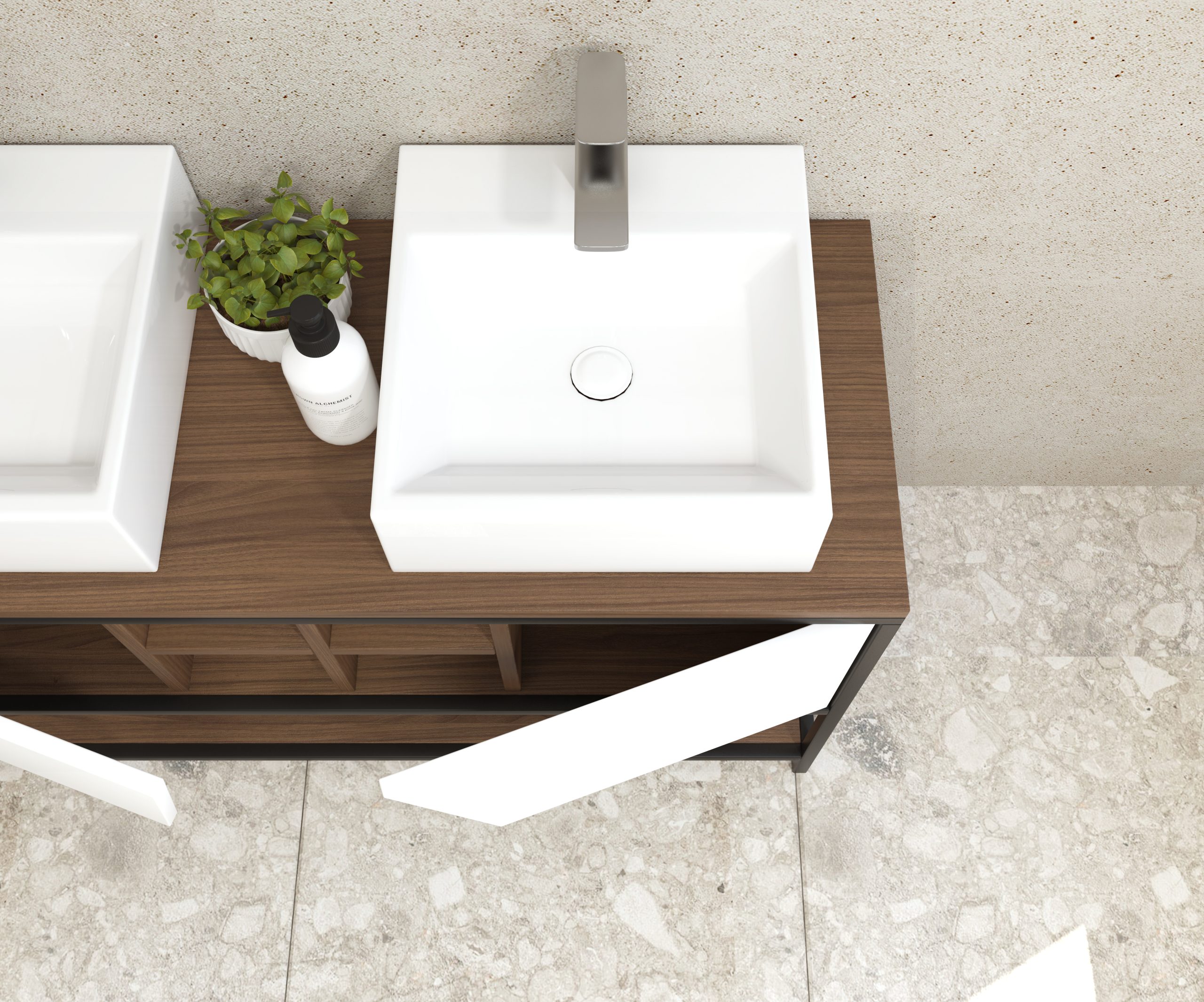 Pack Iron Rennes avec lavabo et miroir LED
