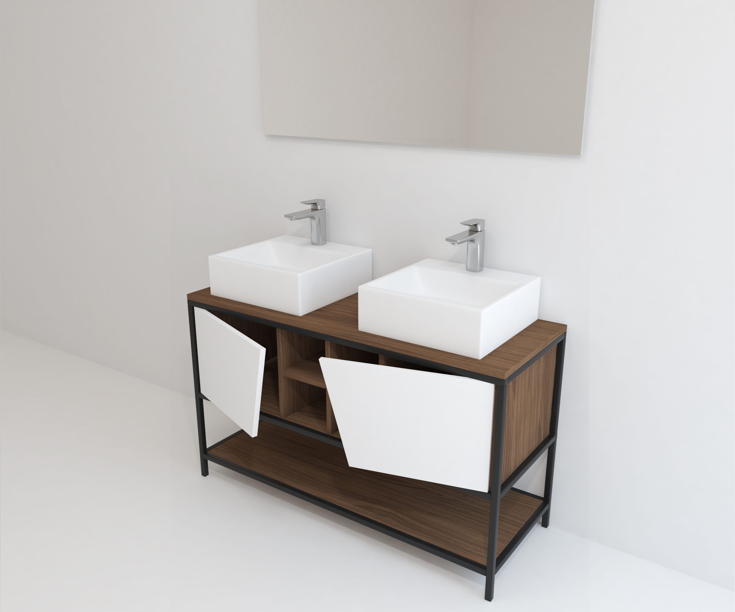 Pack Iron Rennes avec lavabo et miroir LED