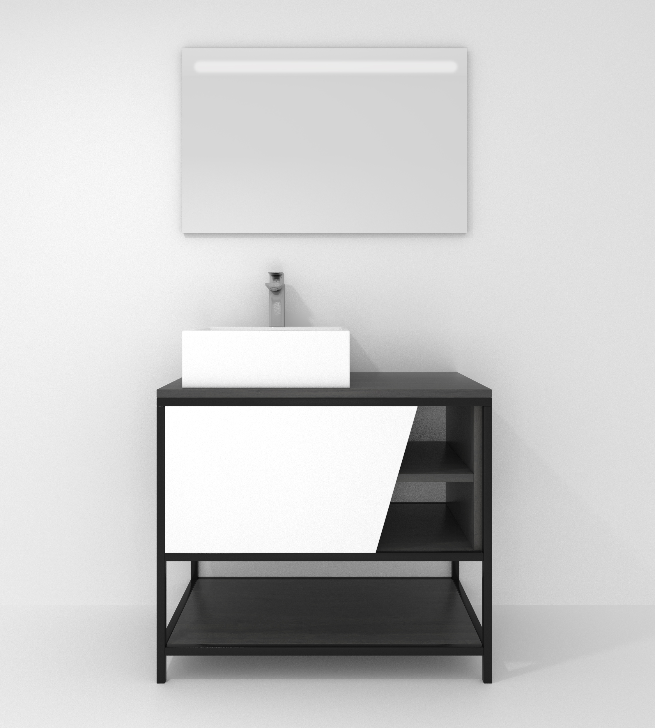 Pack Iron Rennes avec lavabo et miroir LED