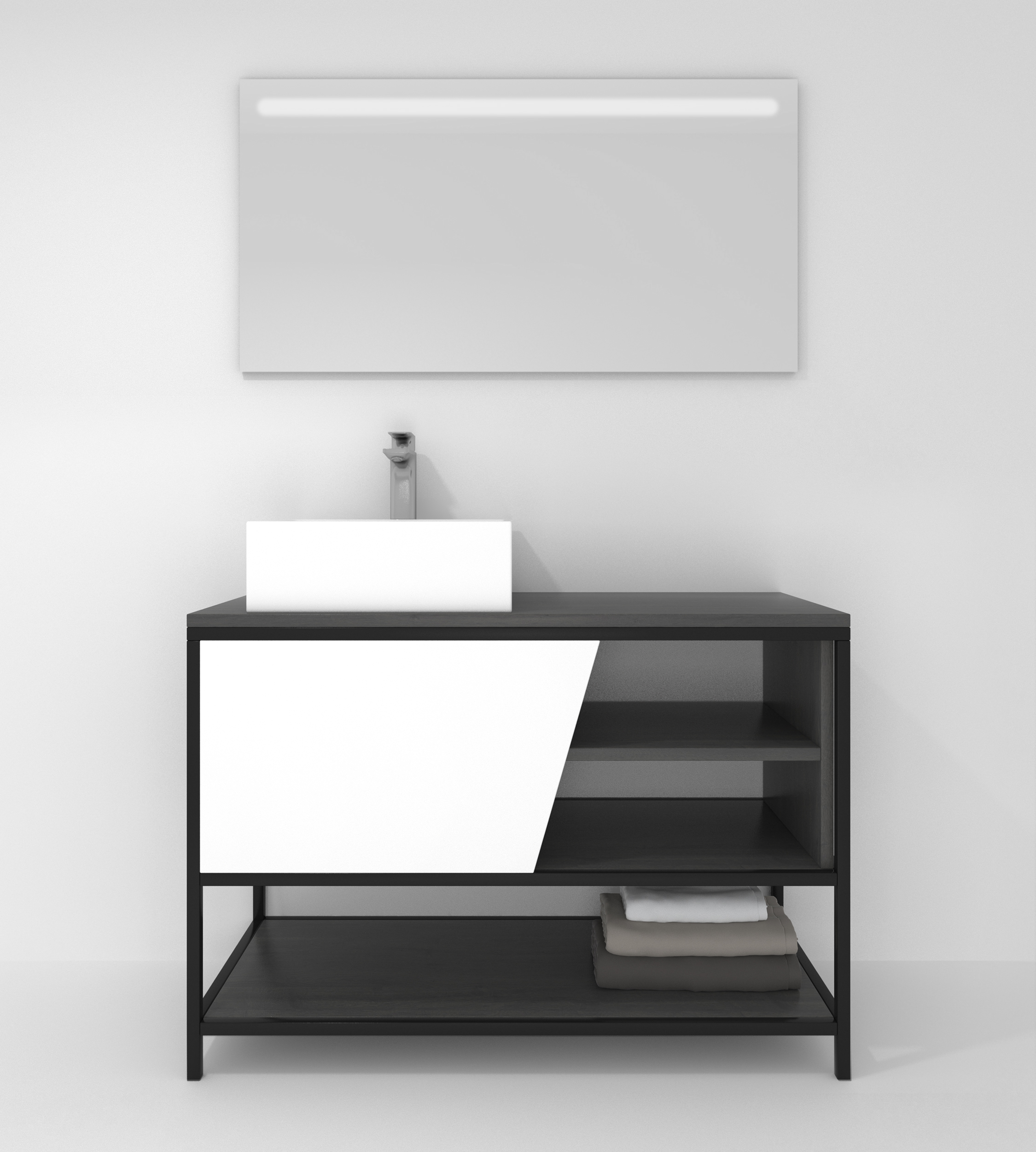 Pack Iron Rennes avec lavabo et miroir LED