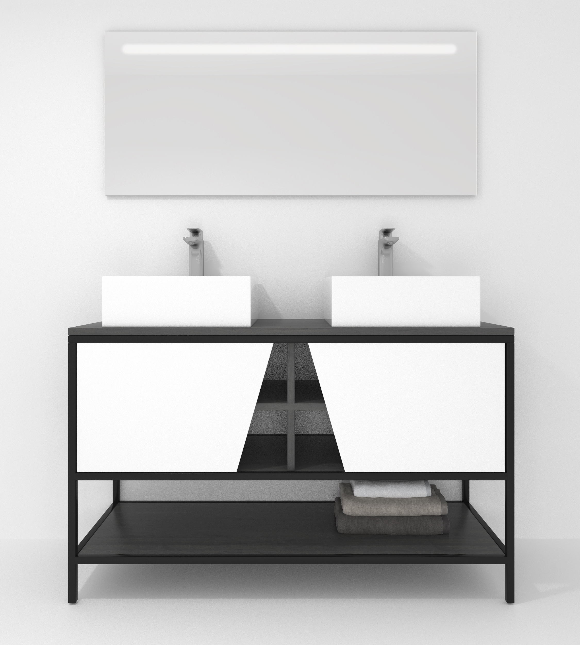 Pack Iron Rennes avec lavabo et miroir LED