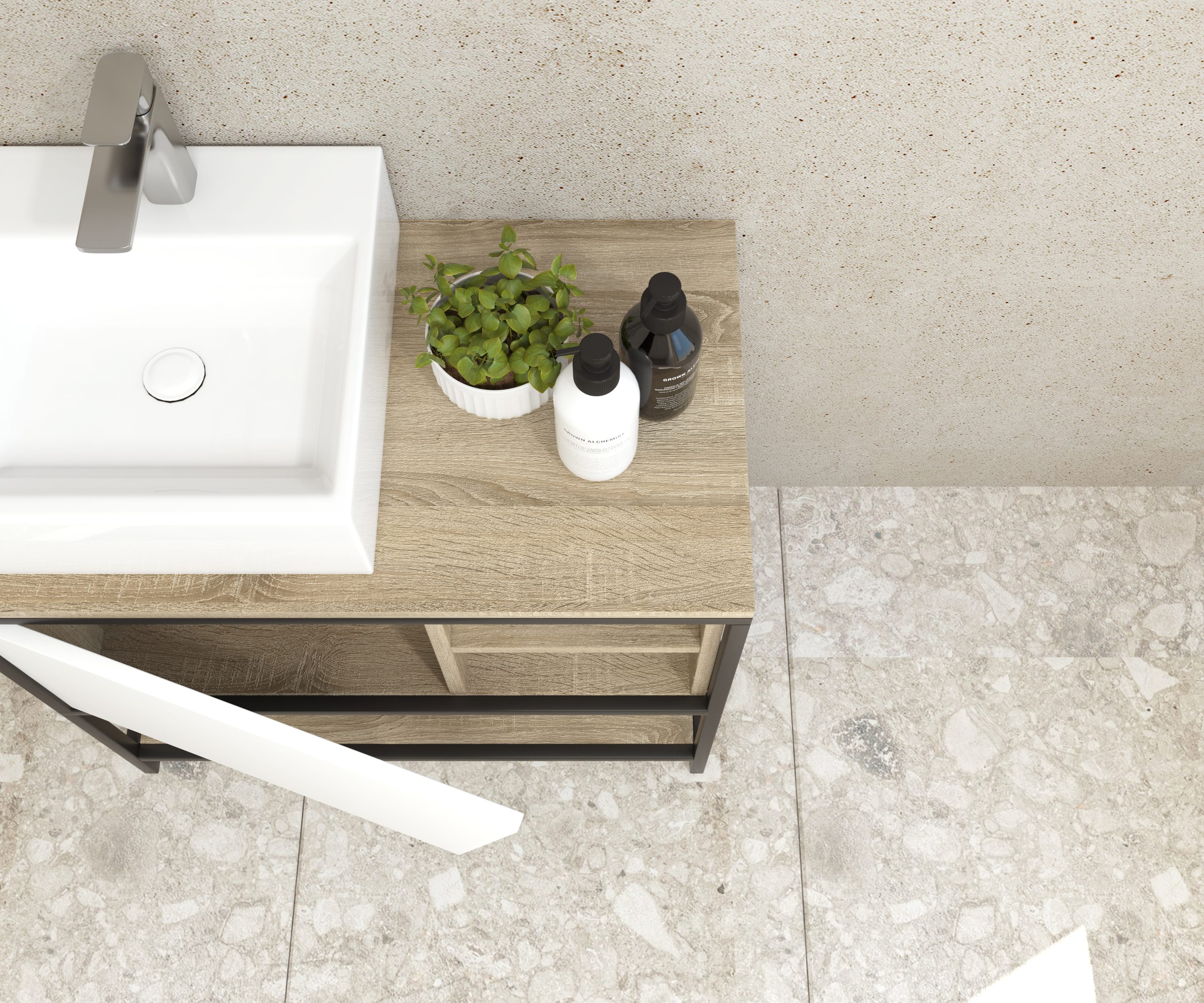 Pack Iron Rennes avec lavabo et miroir LED