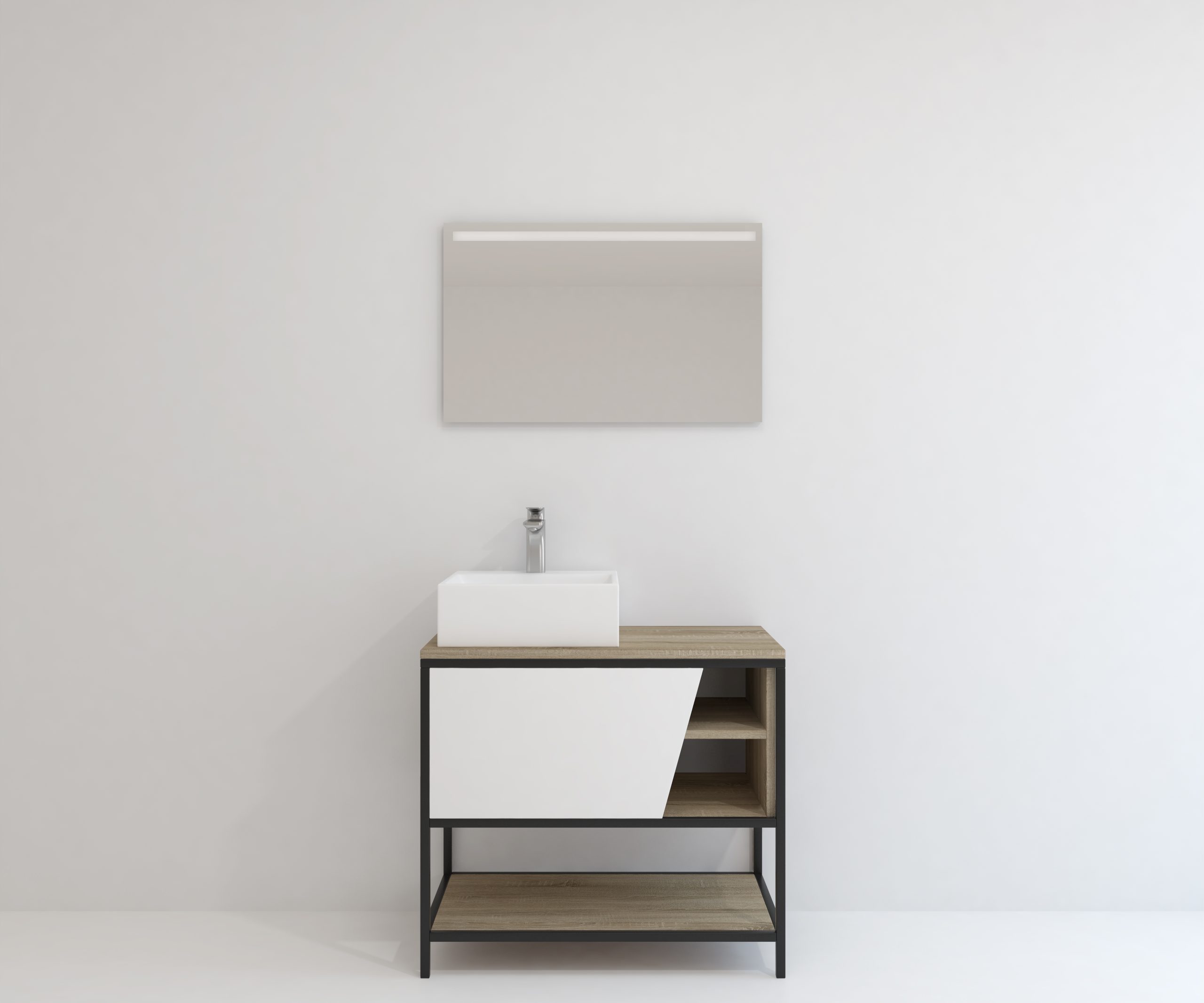 Pack Iron Rennes avec lavabo et miroir LED