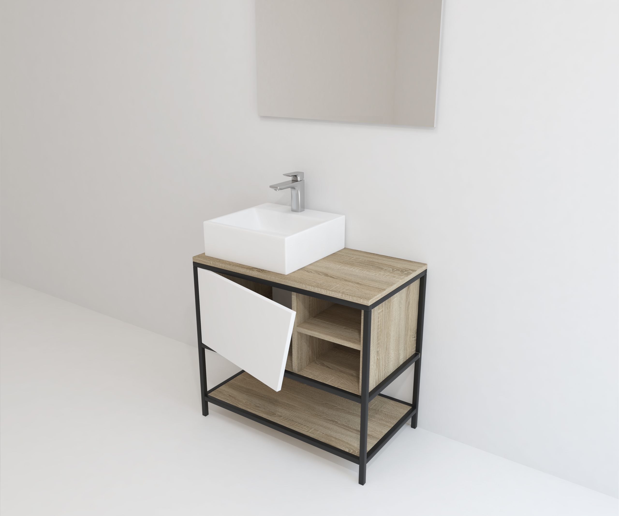 Pack Iron Rennes avec lavabo et miroir LED
