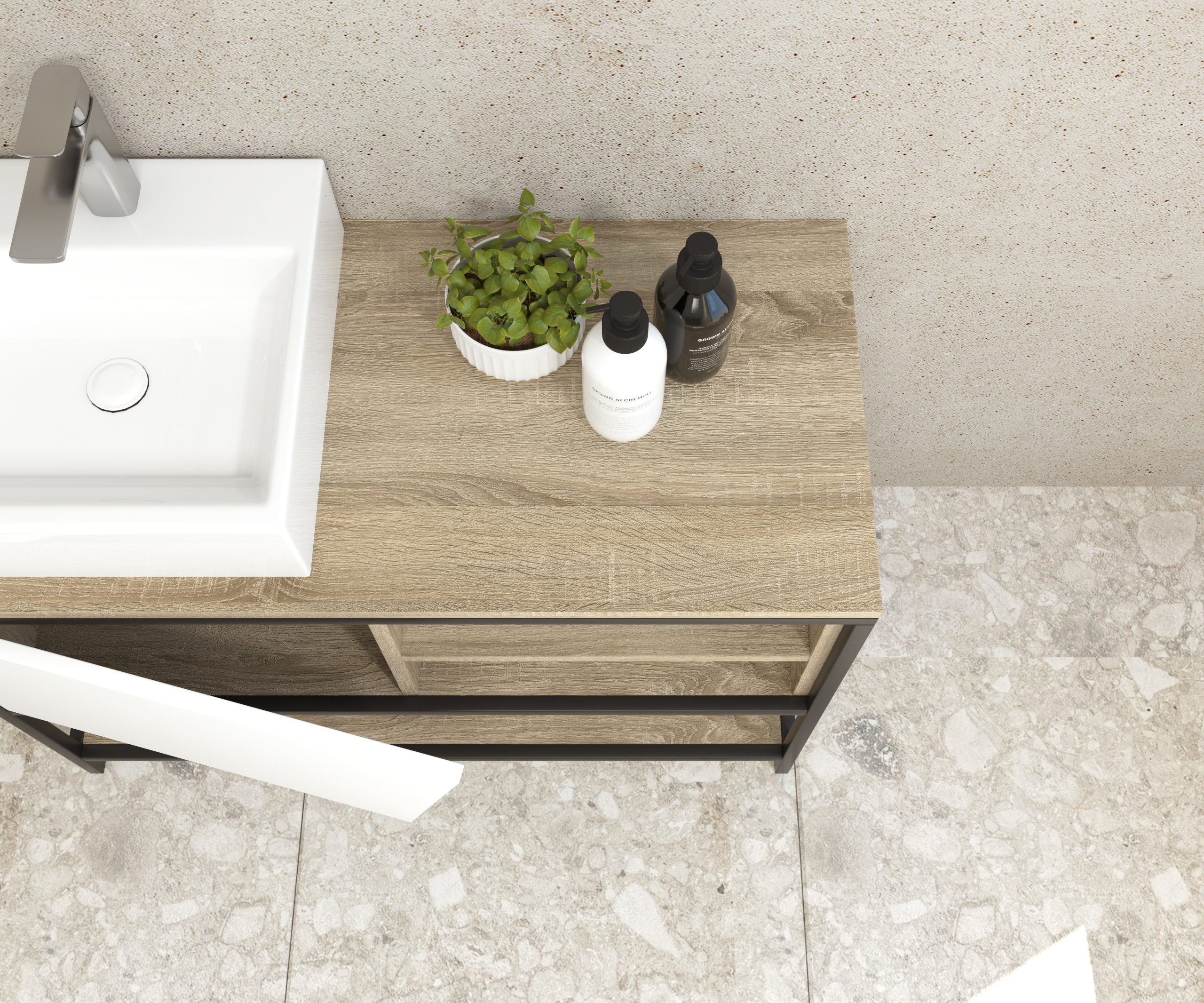 Pack Iron Rennes avec lavabo et miroir LED