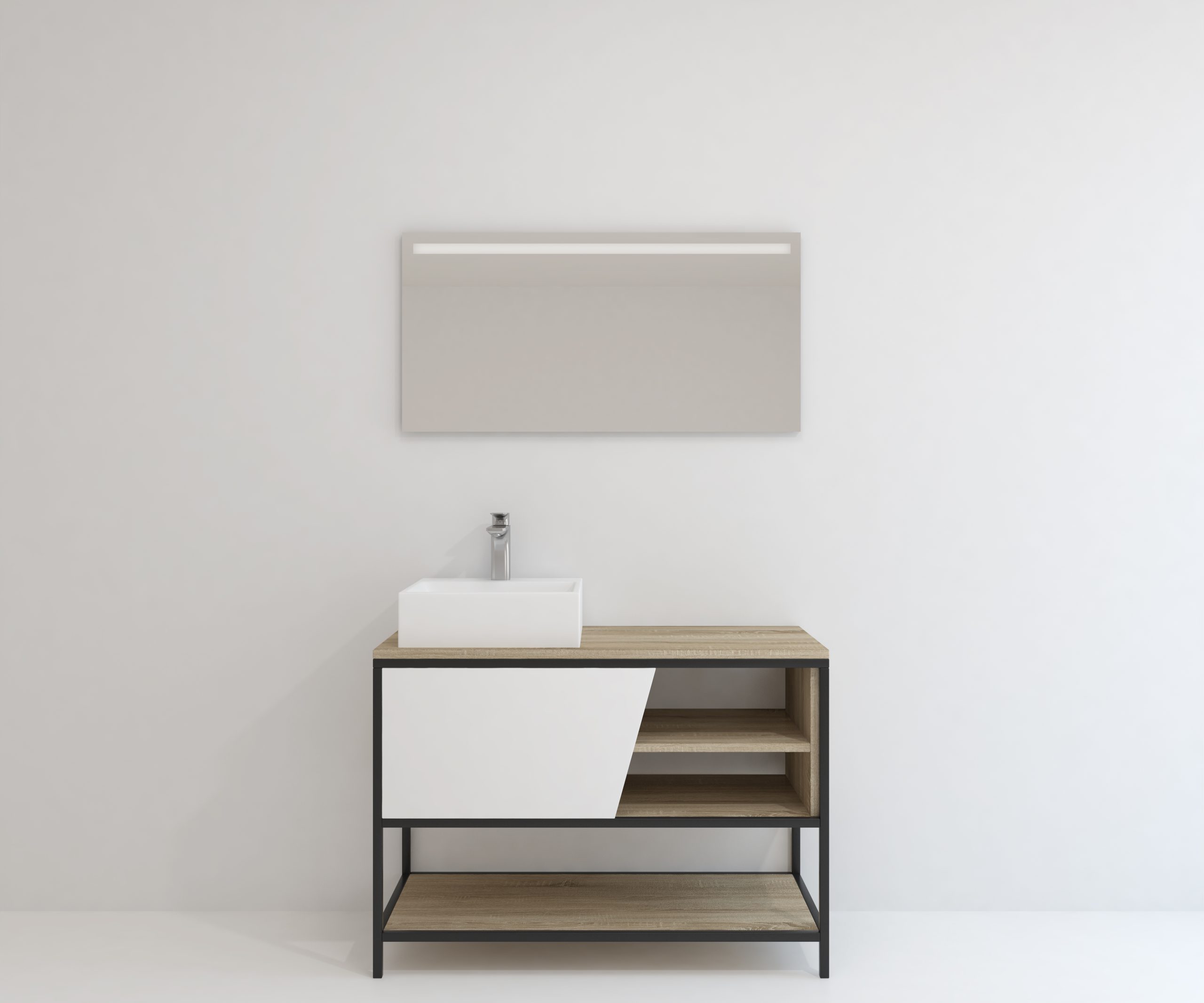 Pack Iron Rennes avec lavabo et miroir LED