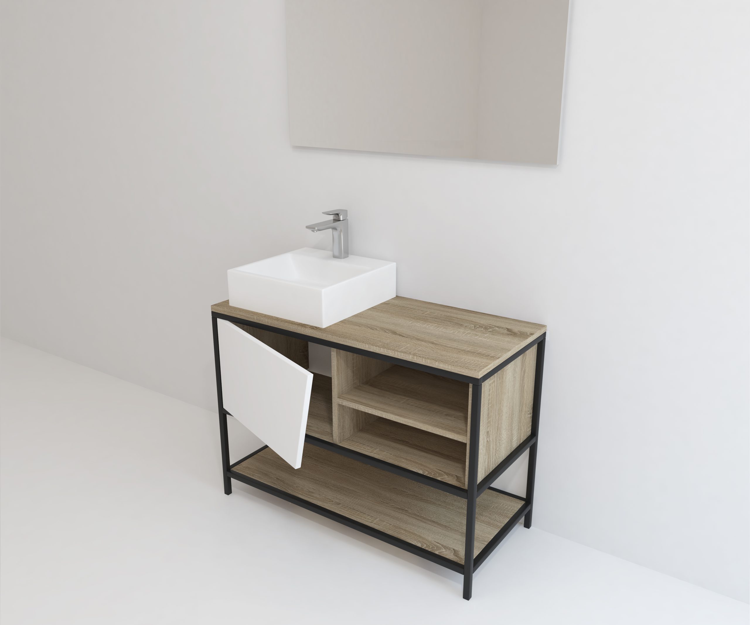 Pack Iron Rennes avec lavabo et miroir LED
