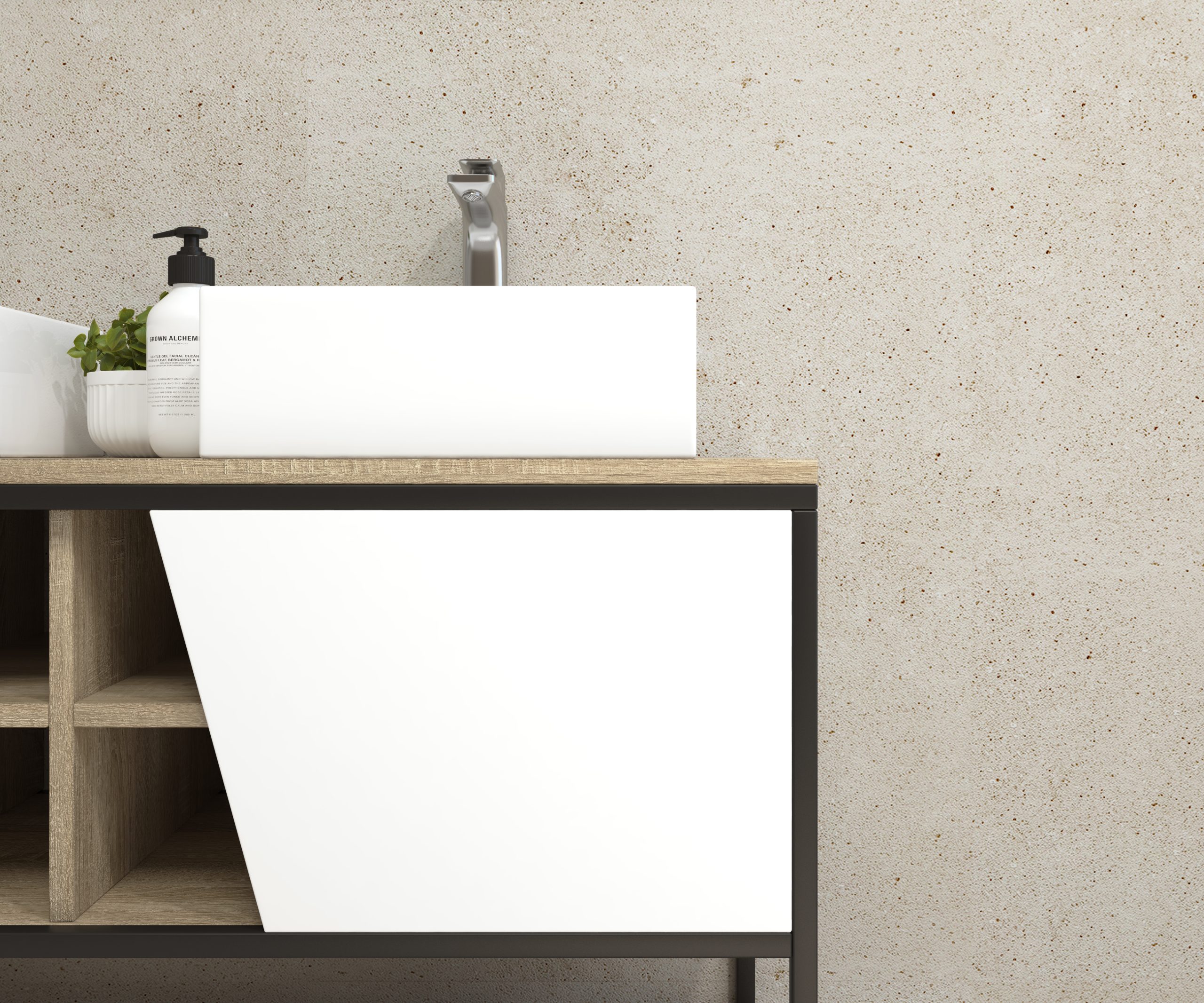 Pack Iron Rennes avec lavabo et miroir LED