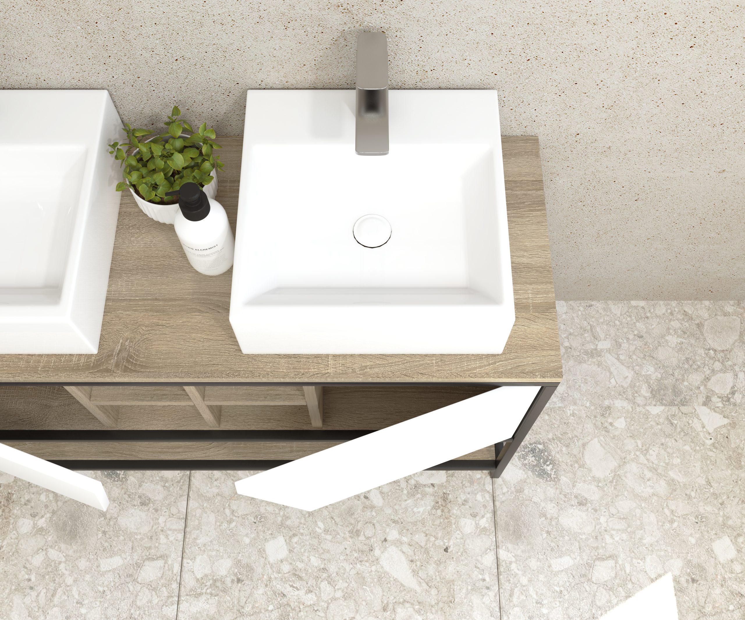 Pack Iron Rennes avec lavabo et miroir LED