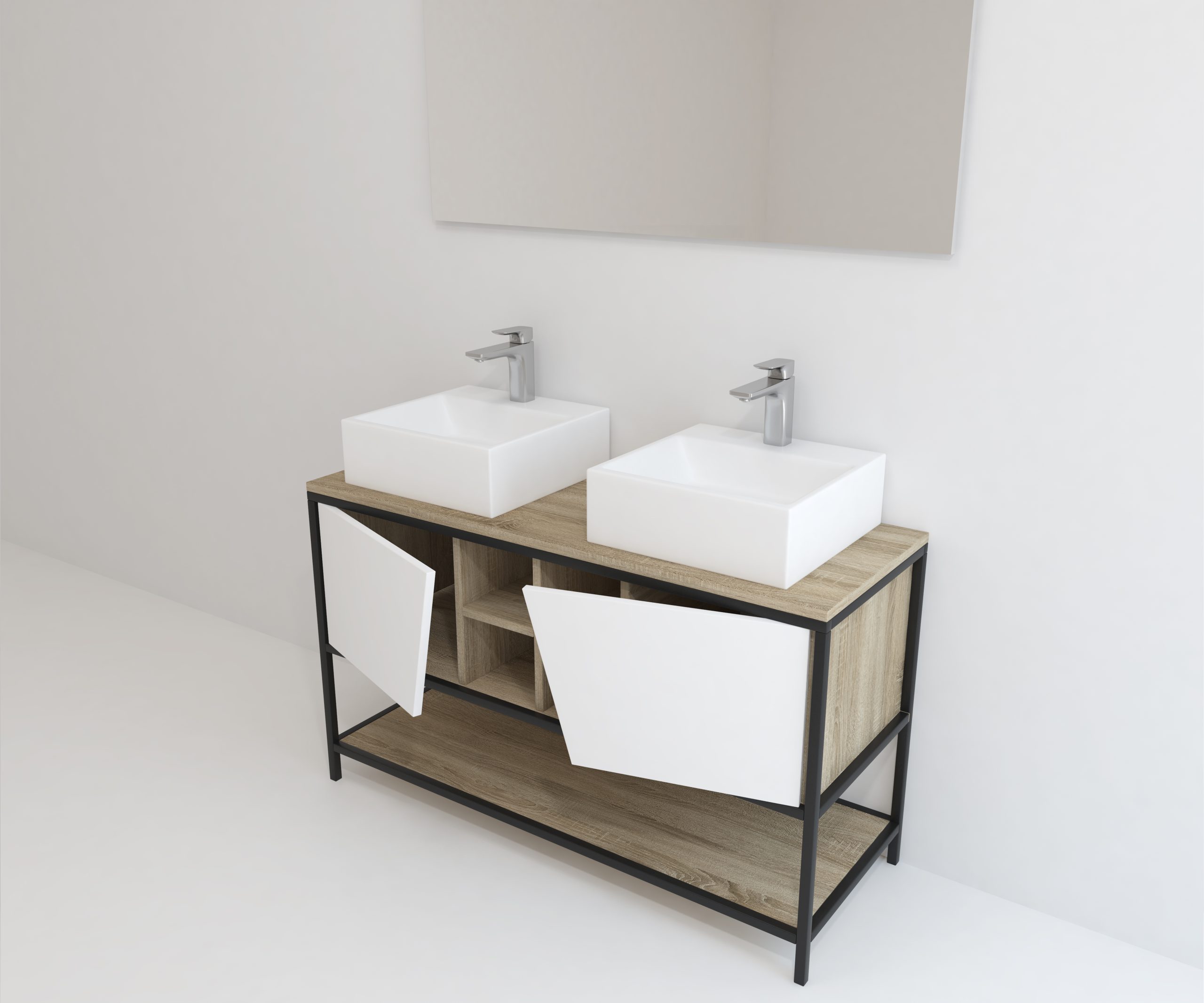 Pack Iron Rennes avec lavabo et miroir LED