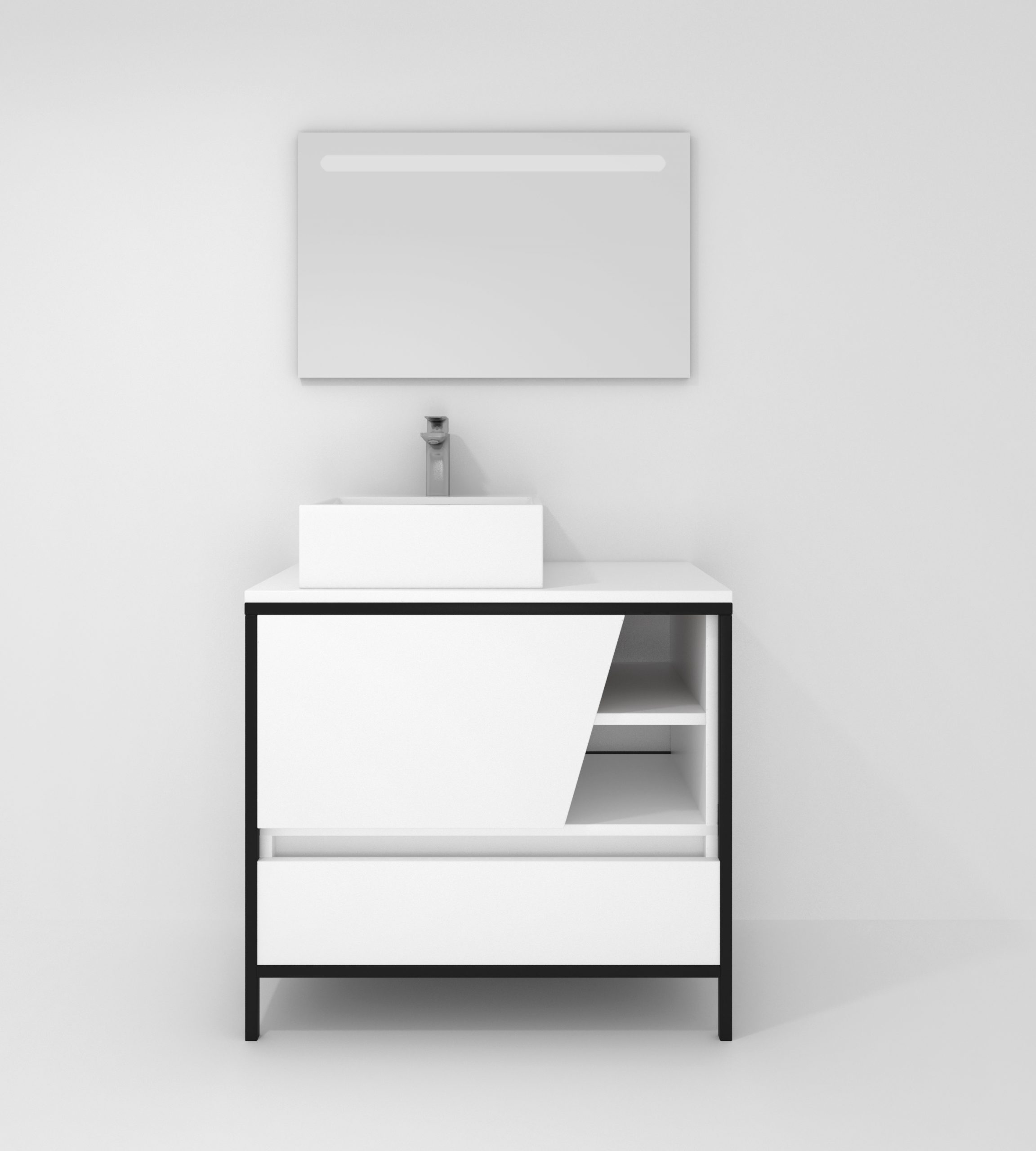 Pack Iron Rennes Plus avec lavabo et miroir LED