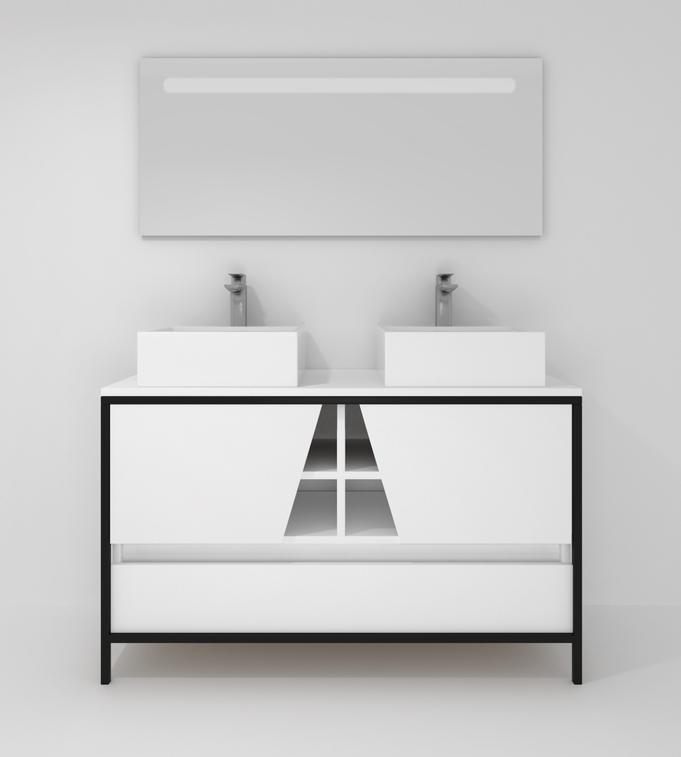 Pack Iron Rennes Plus avec lavabo et miroir LED