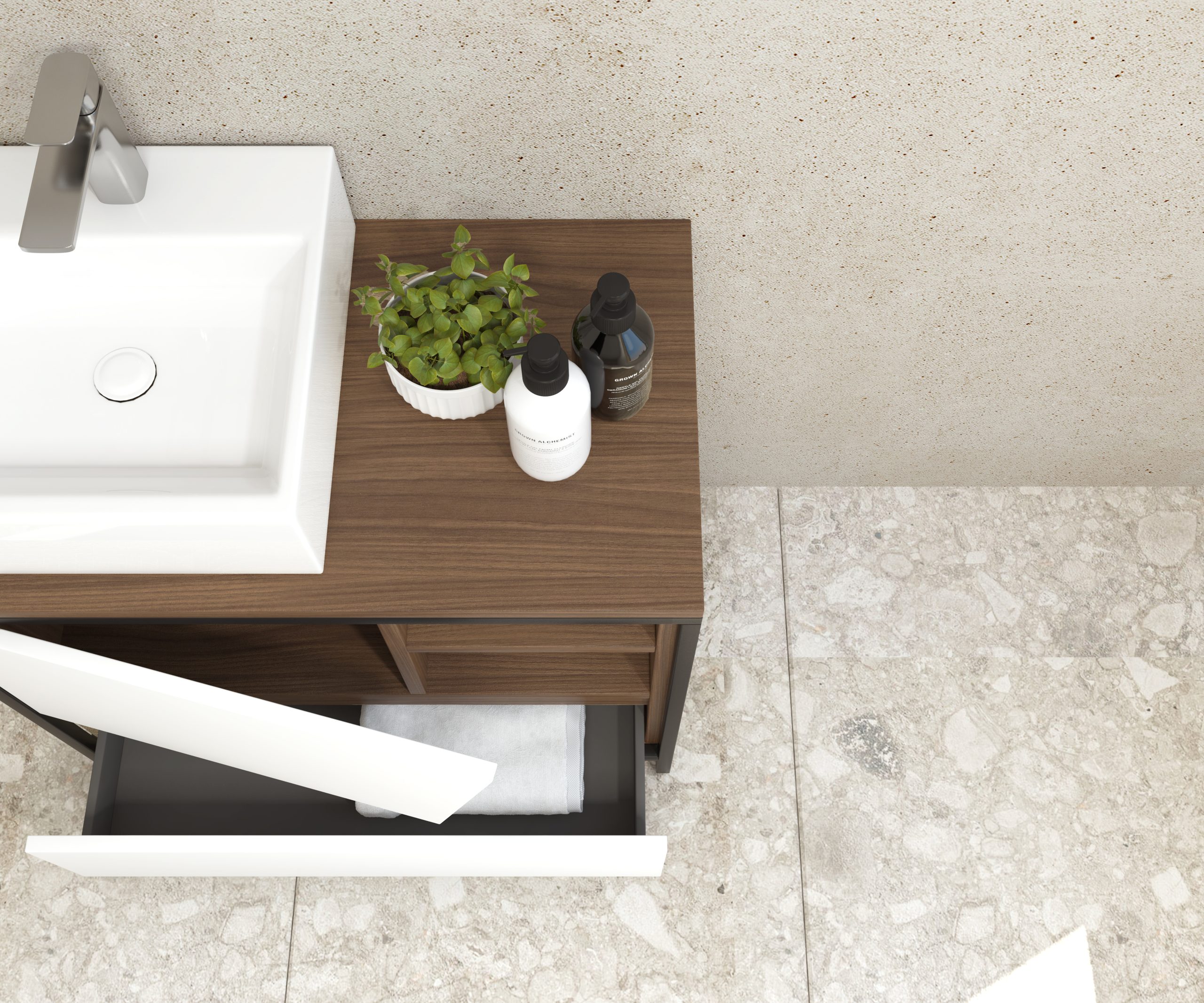 Pack Iron Rennes avec lavabo et miroir LED