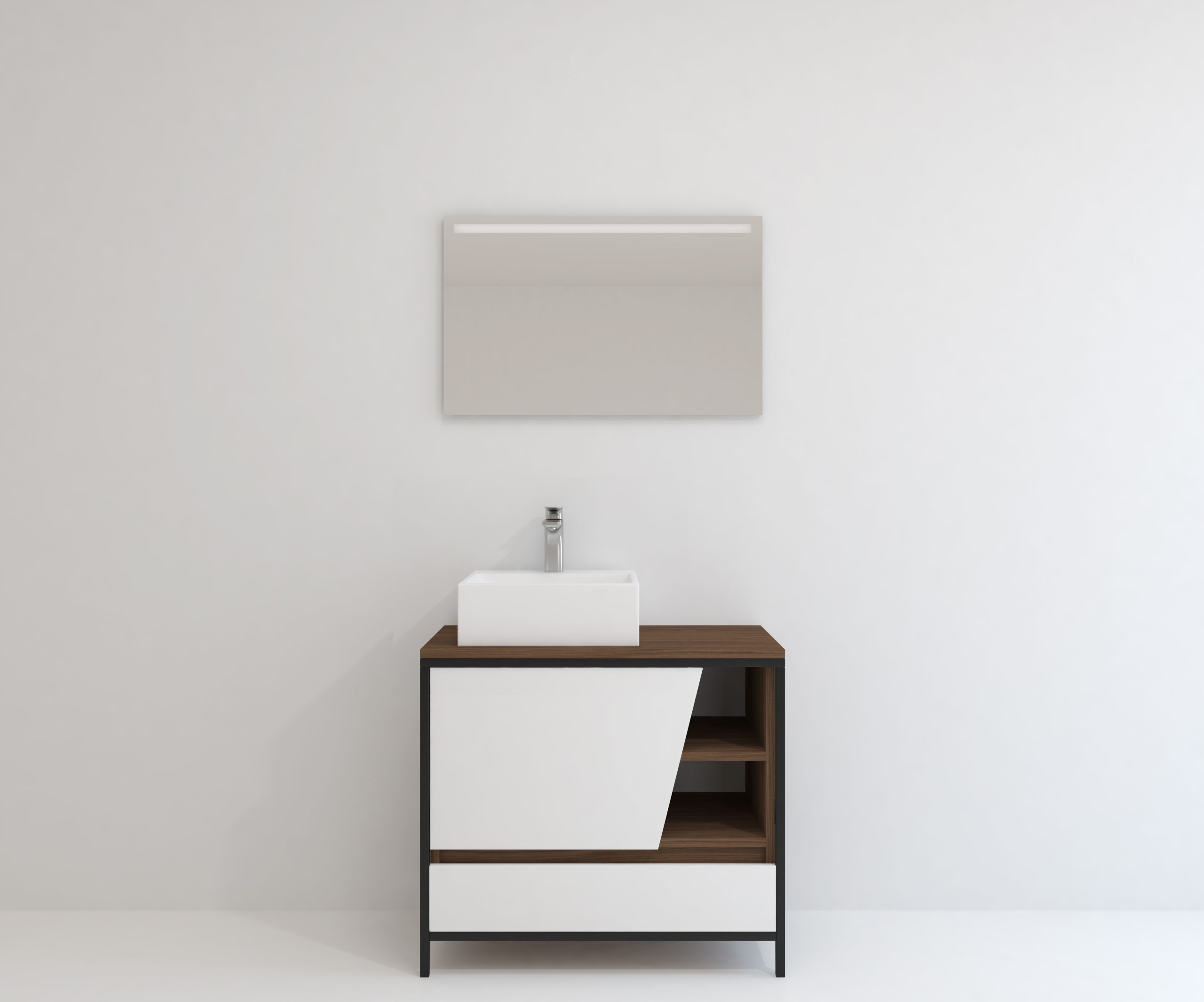 Pack Iron Rennes avec lavabo et miroir LED