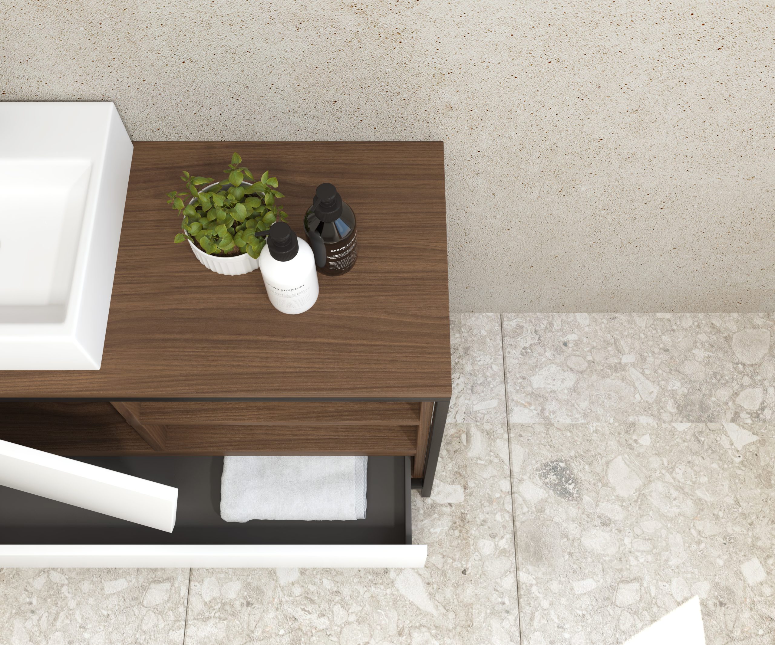 Pack Iron Rennes avec lavabo et miroir LED