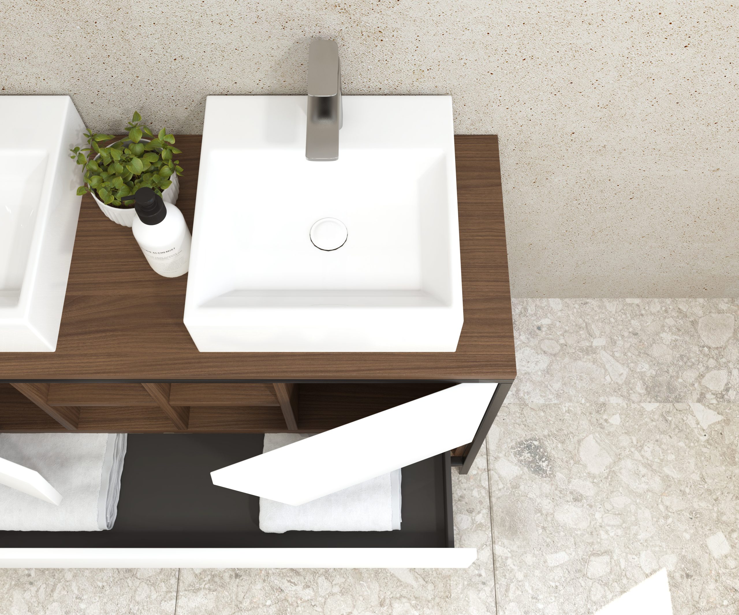 Pack Iron Rennes avec lavabo et miroir LED