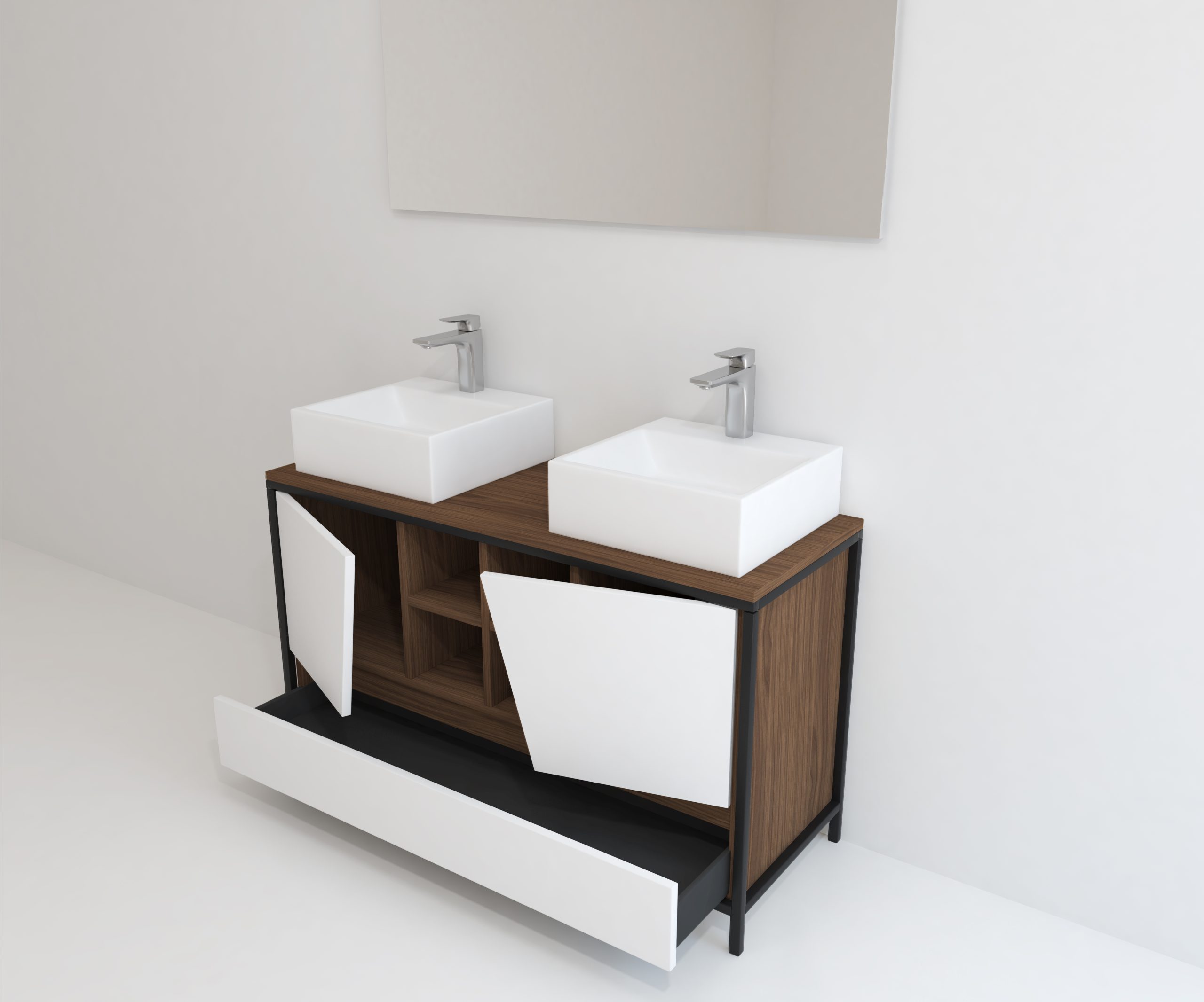 Pack Iron Rennes avec lavabo et miroir LED