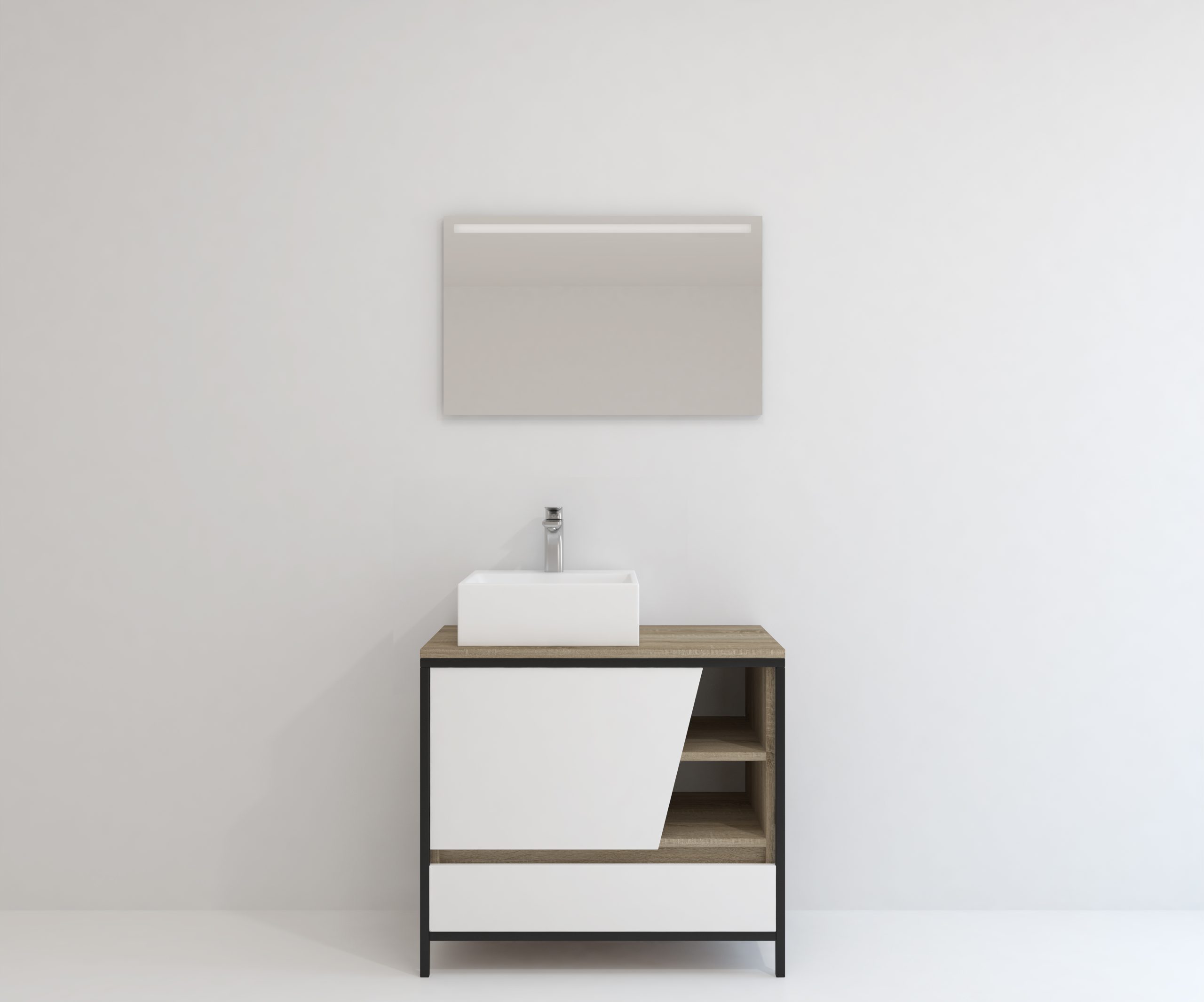 Pack Iron Rennes avec lavabo et miroir LED
