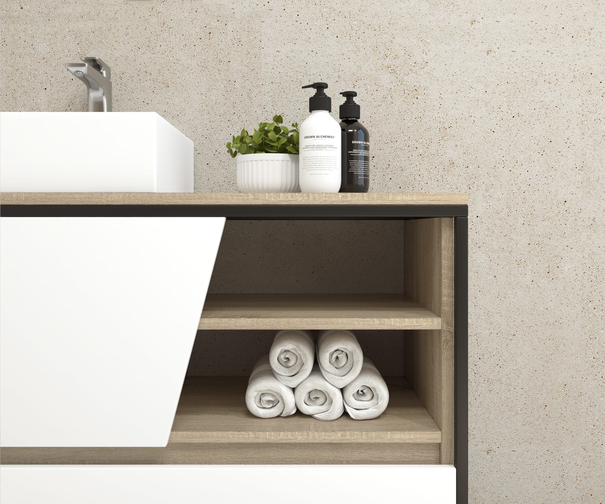 Pack Iron Rennes avec lavabo et miroir LED